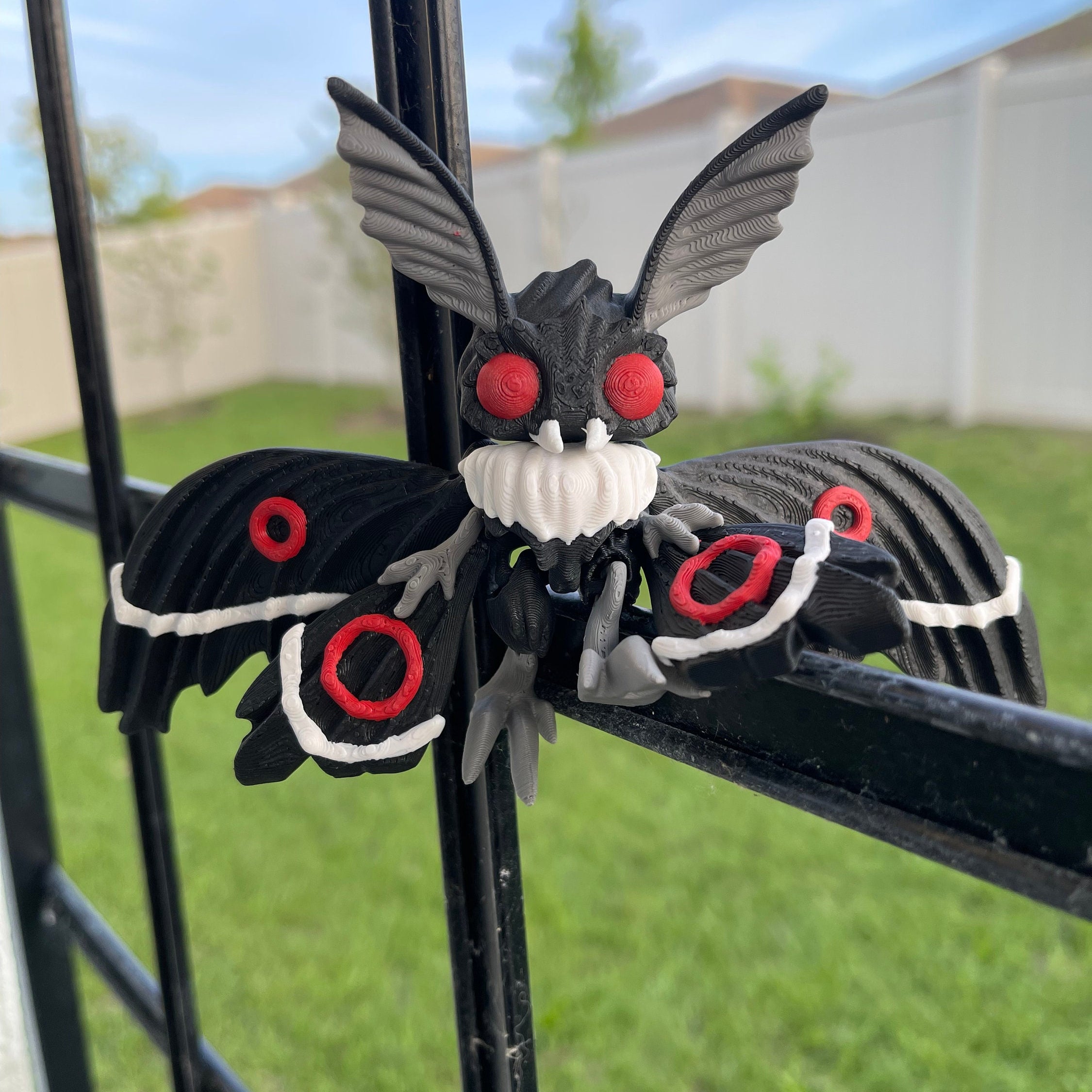 Mothman Articulated 3D Printed Desk Horror Goth Decor Fidget Creepy Cute Cryptid-Create Fantasy Crafts