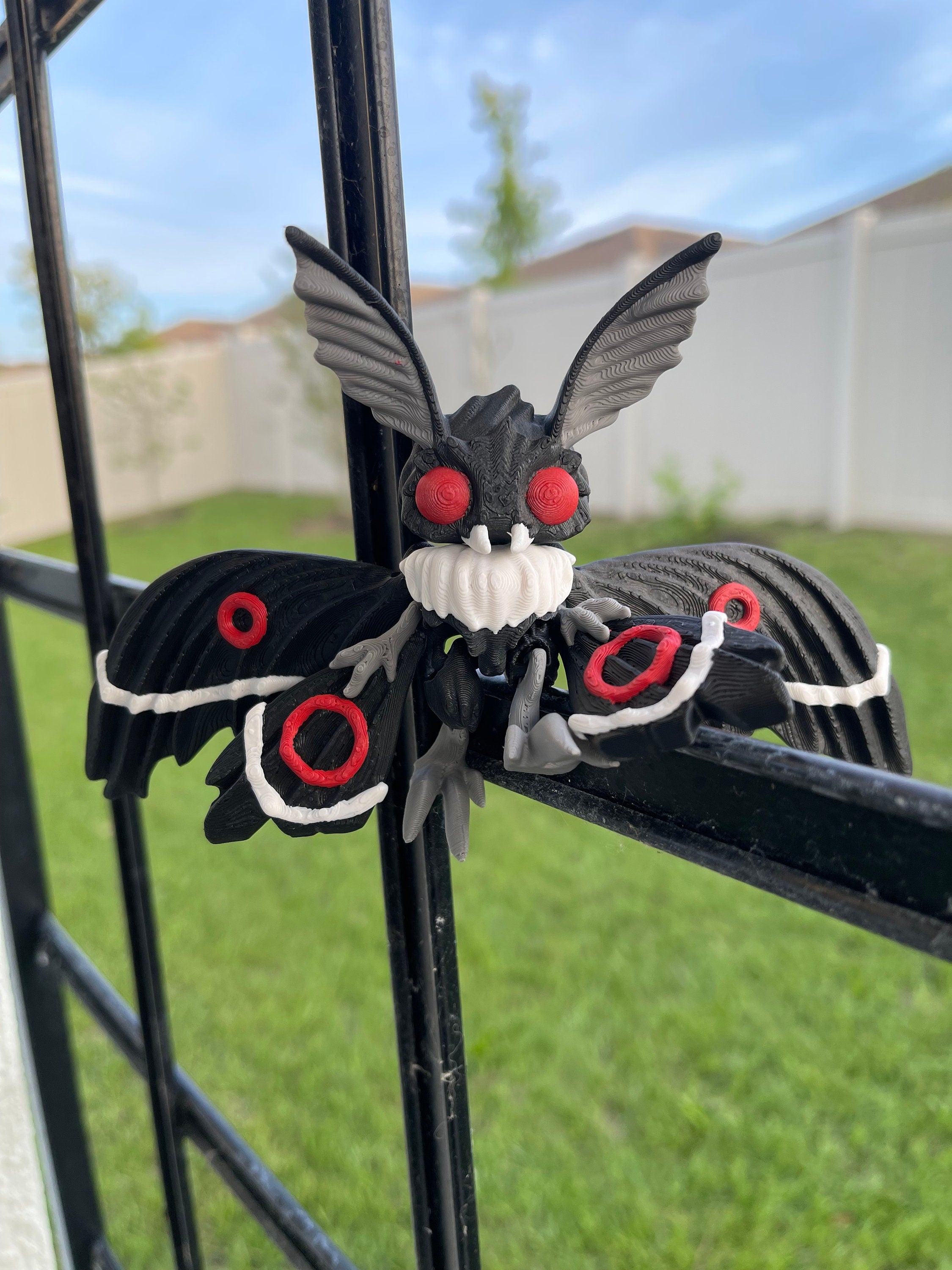 Mothman Articulated 3D Printed Desk Horror Goth Decor Fidget Creepy Cute Cryptid-Create Fantasy Crafts