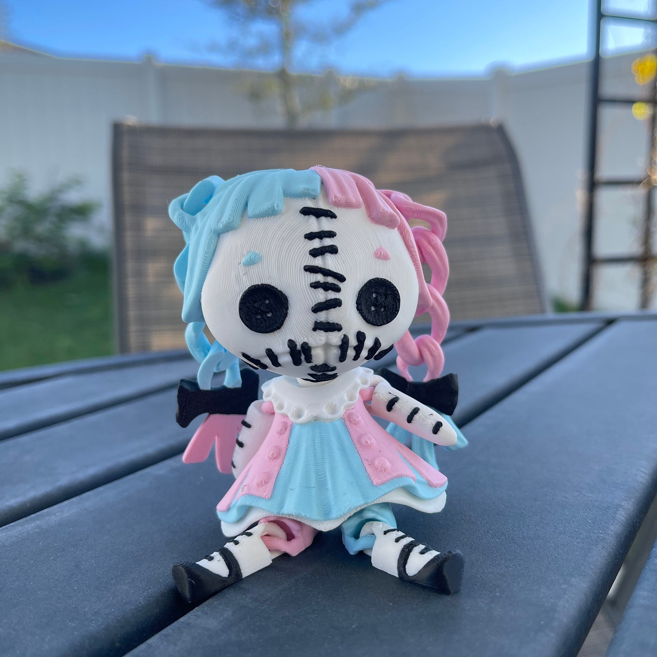 Creepy Doll Articulated 3D Printed Voodoo Doll Desk Decor Horror Goth Fidget Creepy Cute-Create Fantasy Crafts