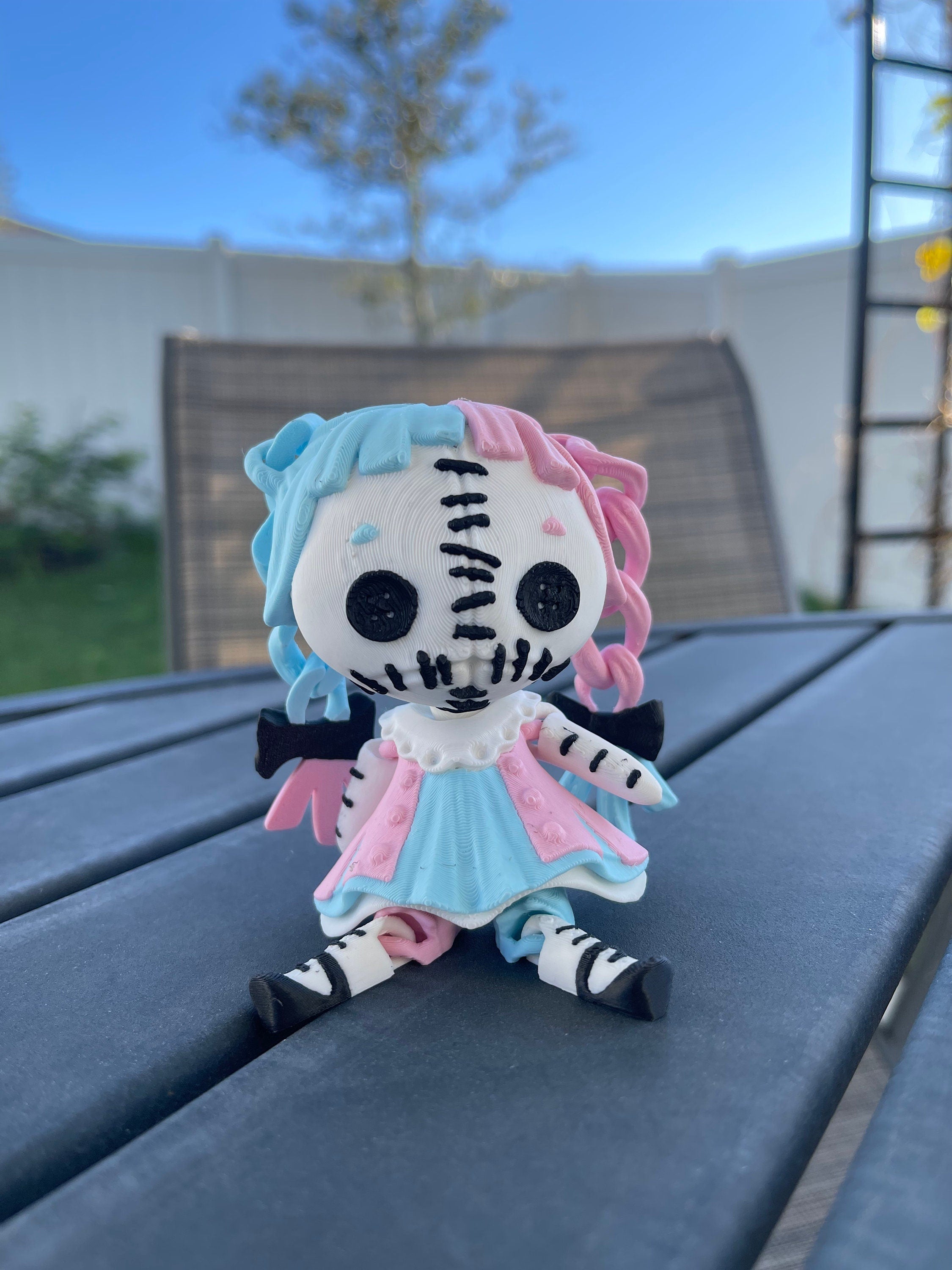 Creepy Doll Articulated 3D Printed Voodoo Doll Desk Decor Horror Goth Fidget Creepy Cute-Create Fantasy Crafts