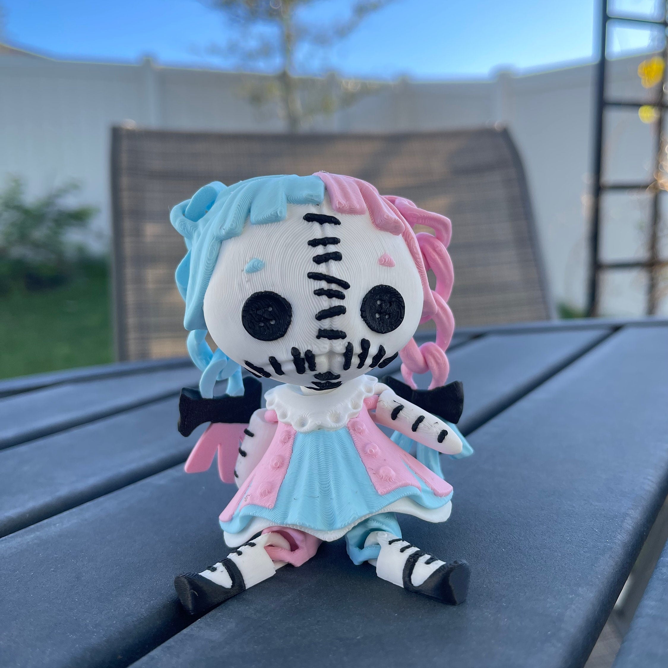 Creepy Doll Articulated 3D Printed Voodoo Doll Desk Decor Horror Goth Fidget Creepy Cute-Create Fantasy Crafts