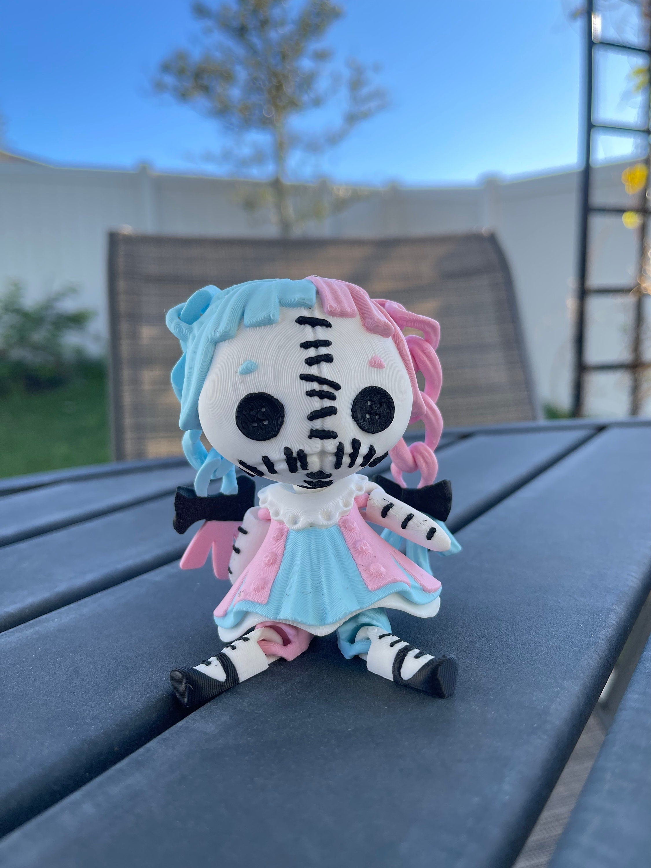 Creepy Doll Articulated 3D Printed Voodoo Doll Desk Decor Horror Goth Fidget Creepy Cute-Create Fantasy Crafts