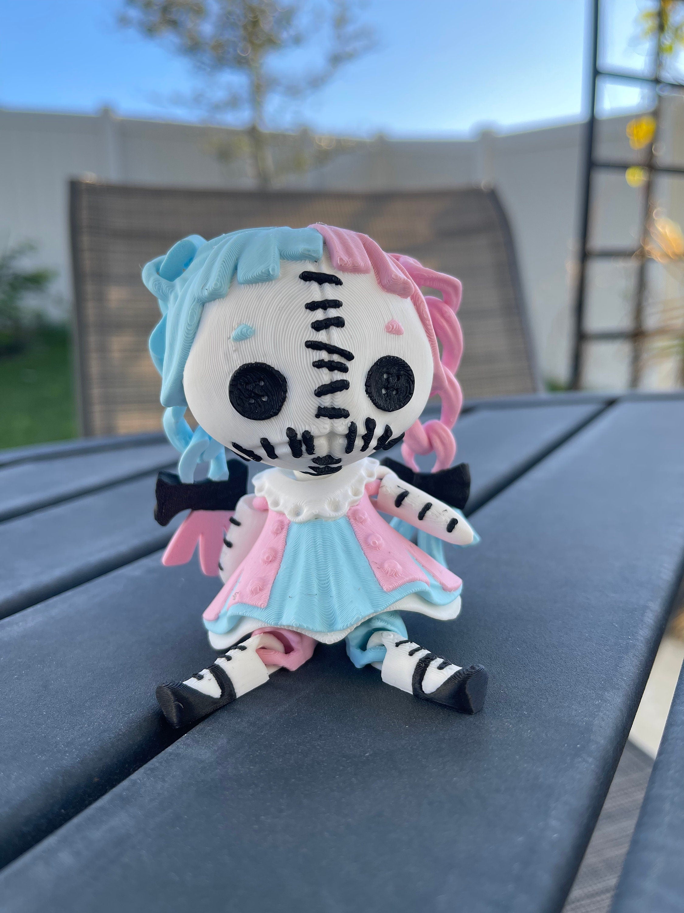 Creepy Doll Articulated 3D Printed Voodoo Doll Desk Decor Horror Goth Fidget Creepy Cute-Create Fantasy Crafts