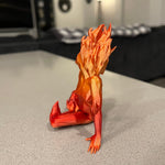 Fire Sprite 3D Printed Bookshelf Decor Bookish Merch-Create Fantasy Crafts