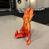 Fire Sprite 3D Printed Bookshelf Decor Bookish Merch-Create Fantasy Crafts