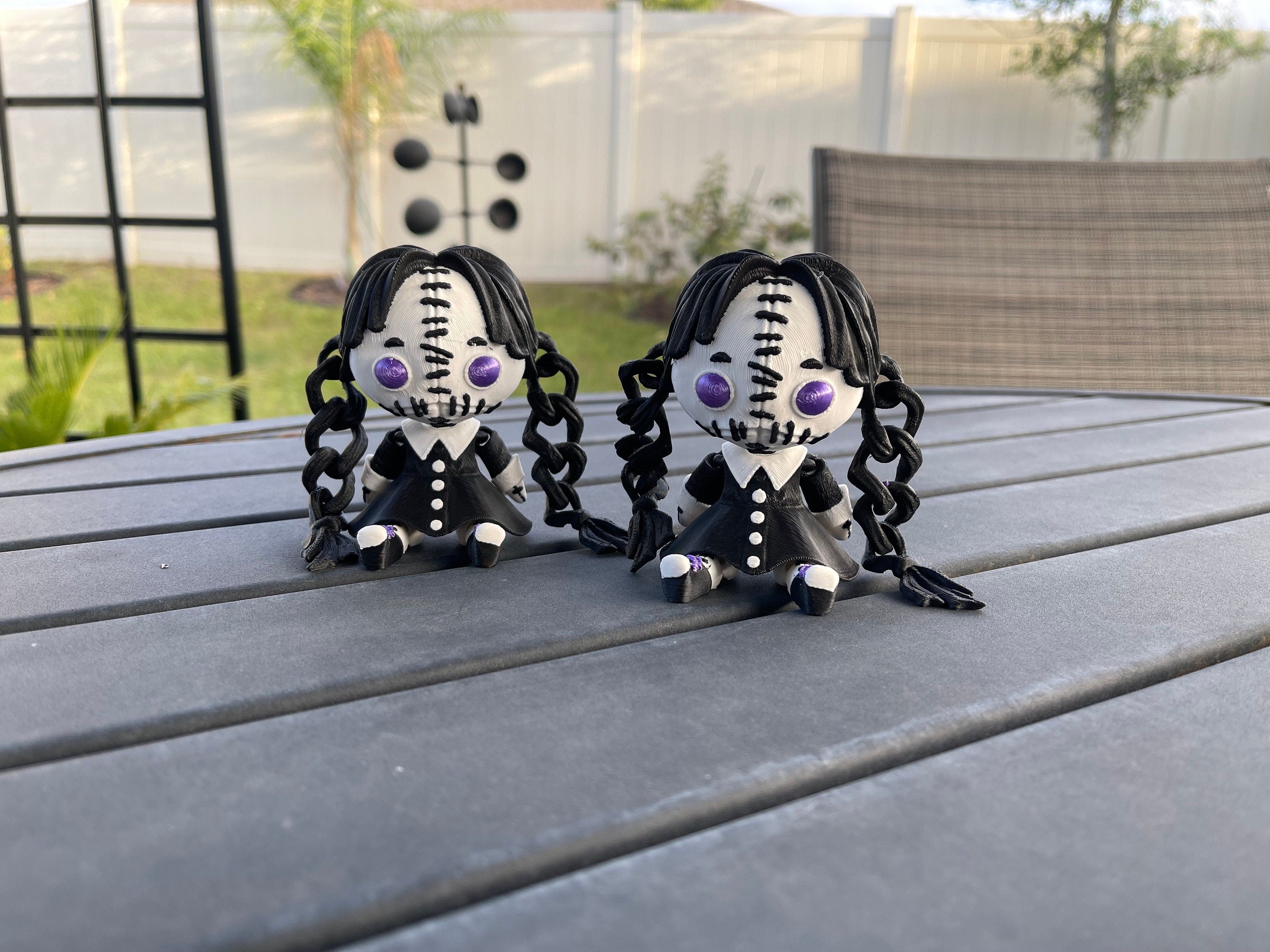 Creepy Wednesday Inspired Doll Articulated 3D Printed Voodoo Doll Desk Decor Horror Goth Fidget Creepy Cute-Create Fantasy Crafts