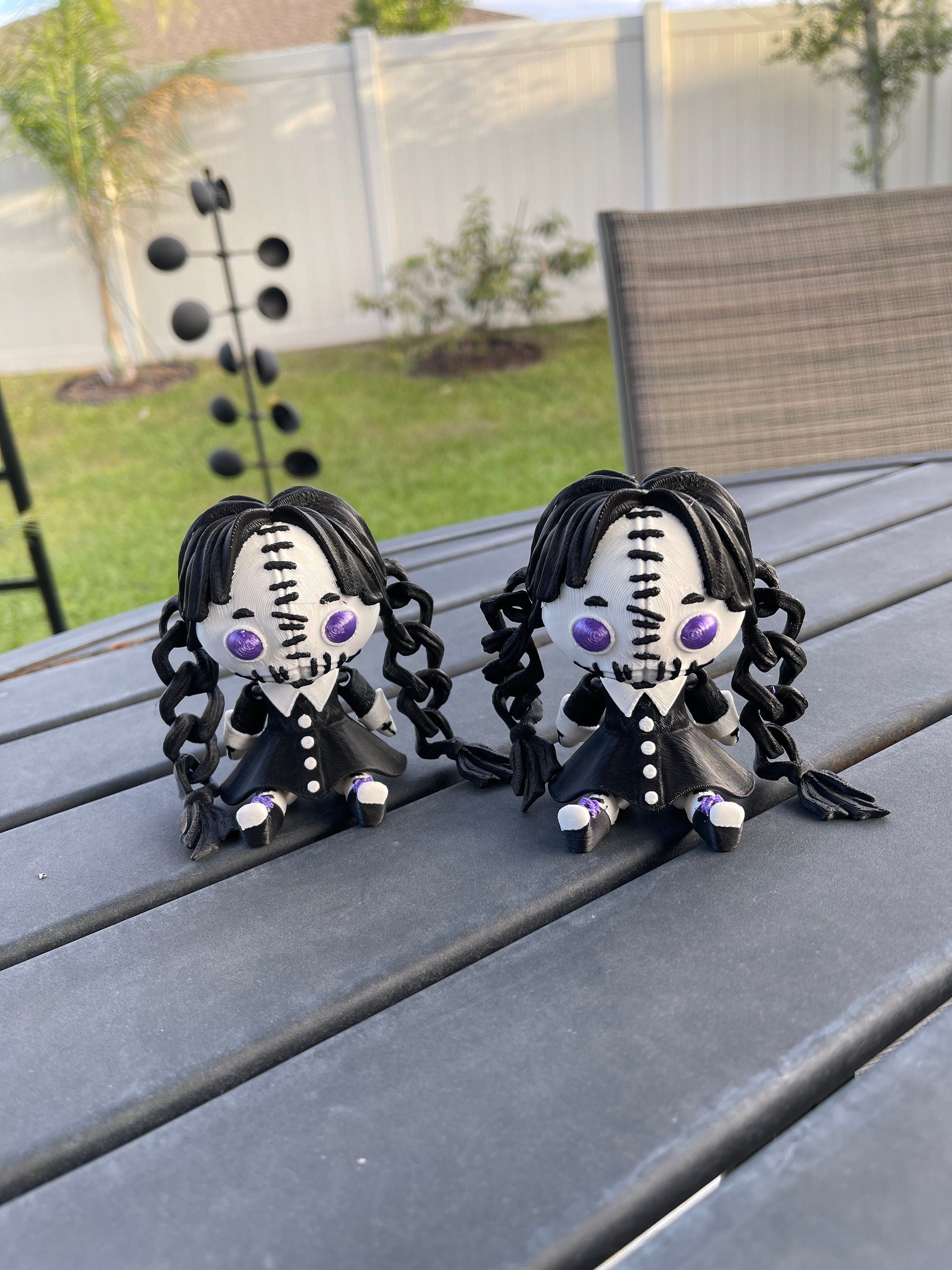 Creepy Wednesday Inspired Doll Articulated 3D Printed Voodoo Doll Desk Decor Horror Goth Fidget Creepy Cute-Create Fantasy Crafts