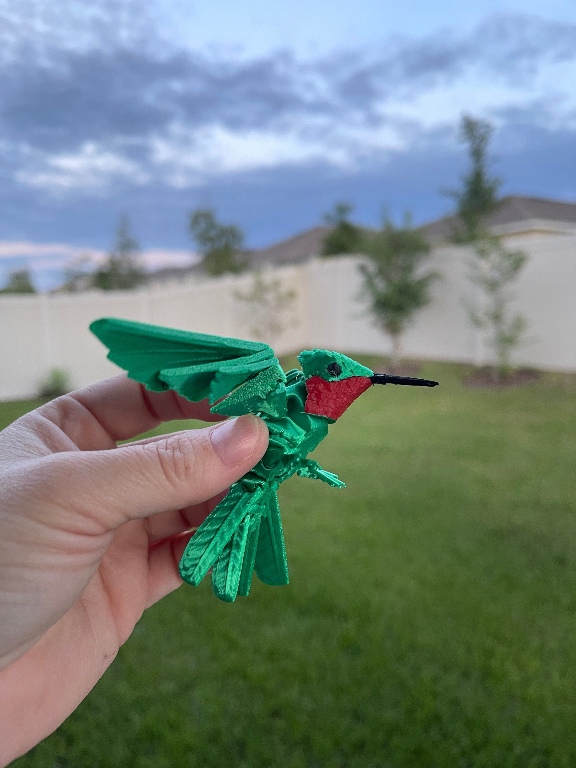 Small Hummingbird 3D Print Articulating Figure Home Decor Customizable Choose Color-Create Fantasy Crafts