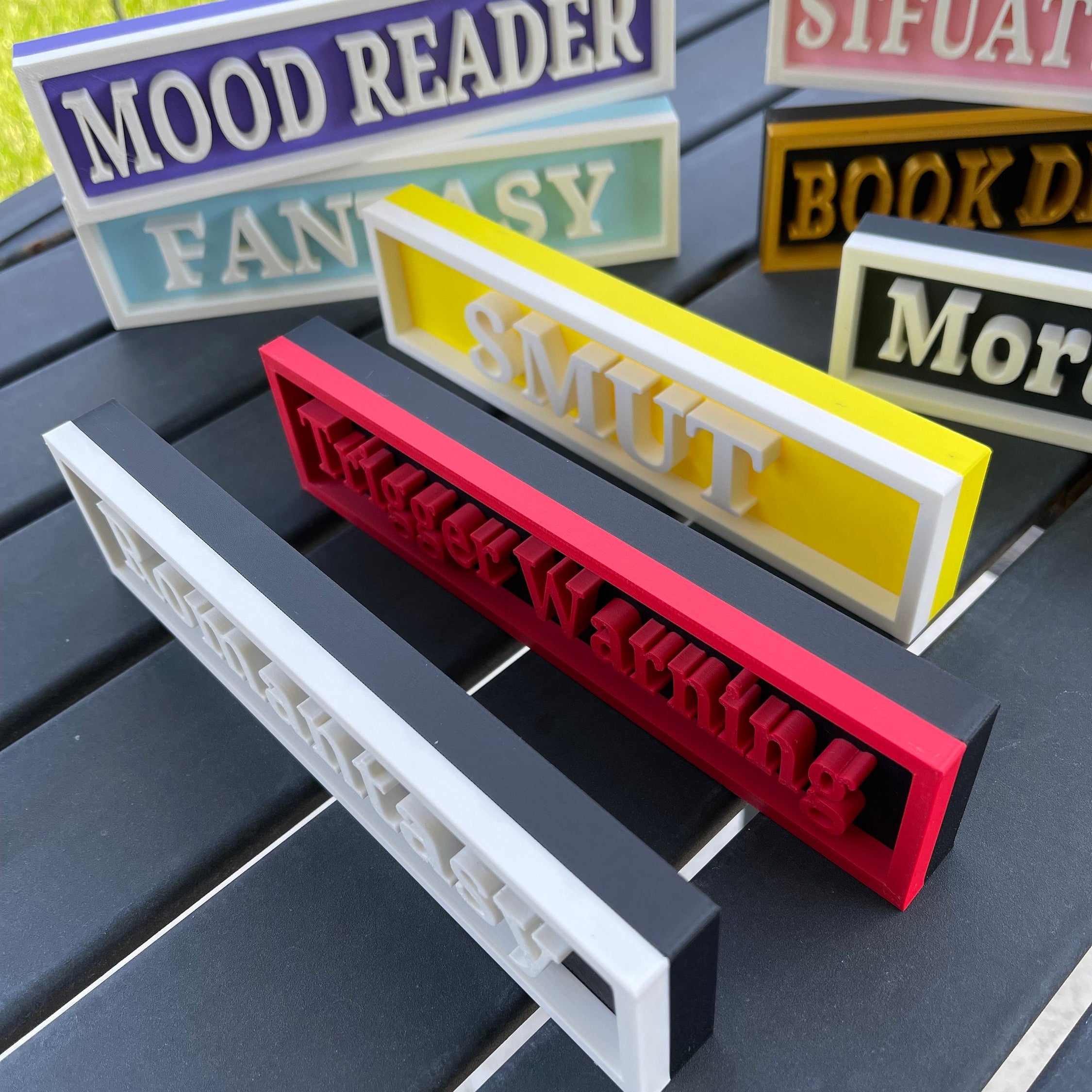 Book Shelf Signs Customizable Fun 3D Printed Library Signs-Create Fantasy Crafts