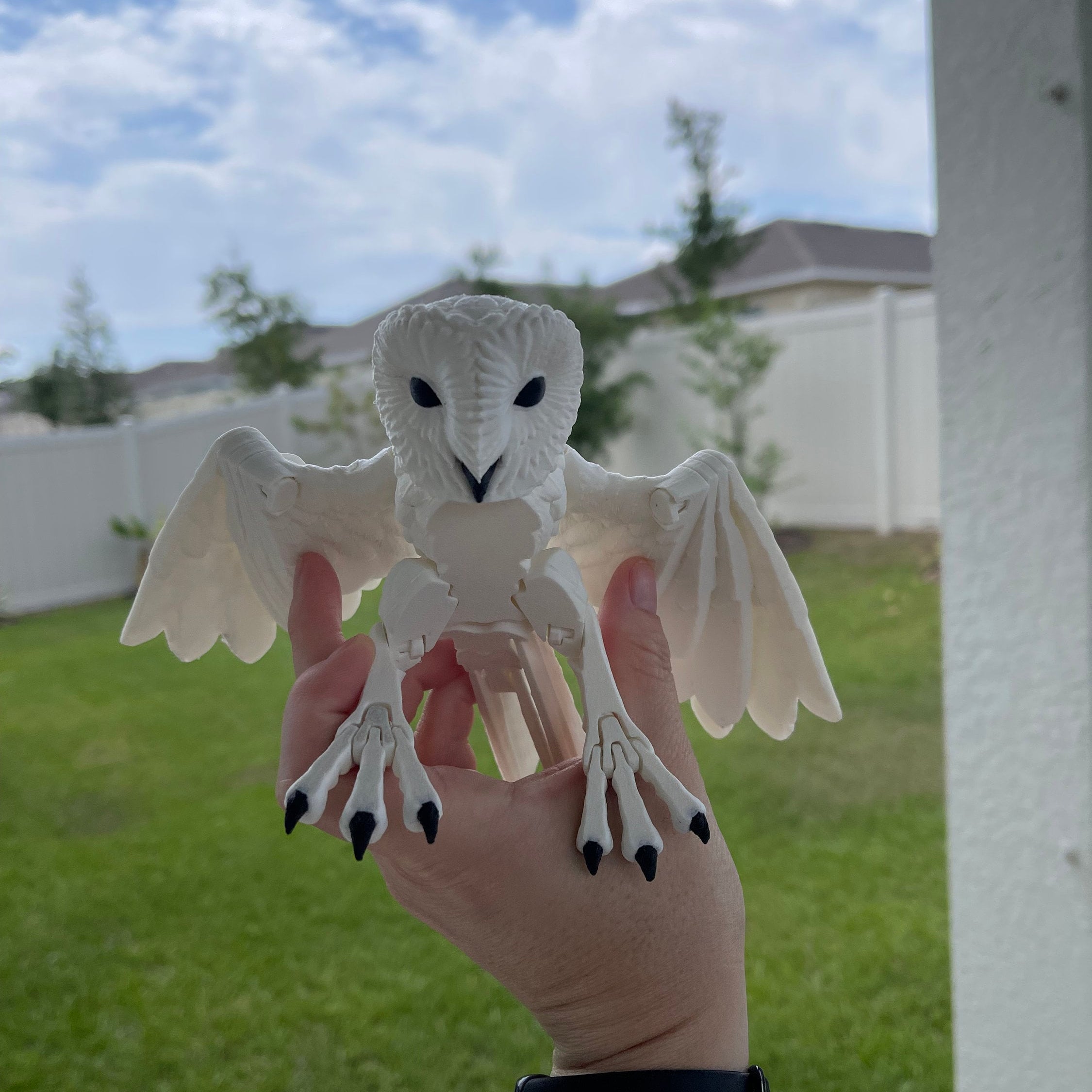 White Owl - Barn Owl - 3D Print Bookshelf Bookish Movie Decor-Create Fantasy Crafts