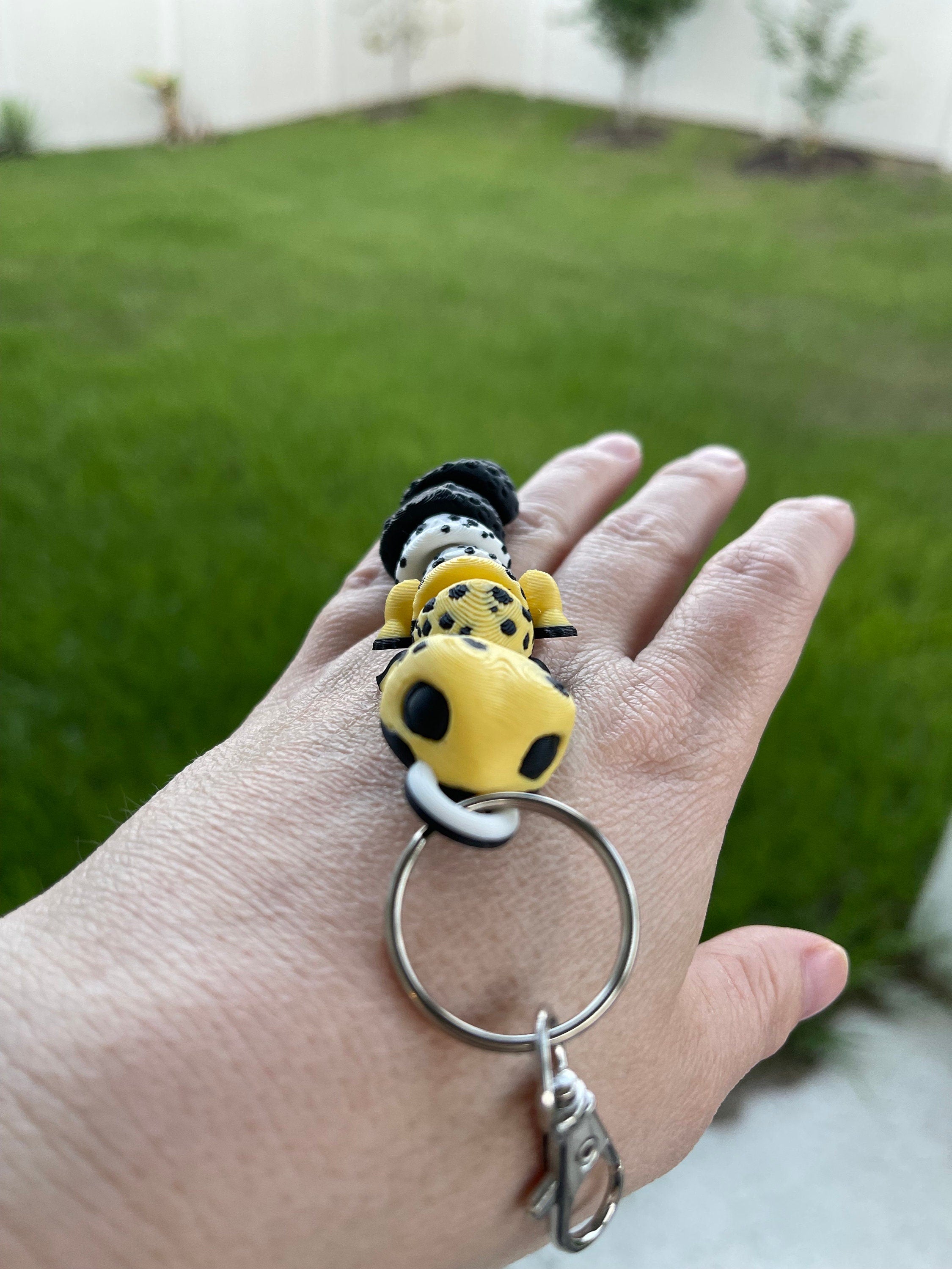 Cute Leopard Gecko 3D Print Keychain - Articulating-Create Fantasy Crafts