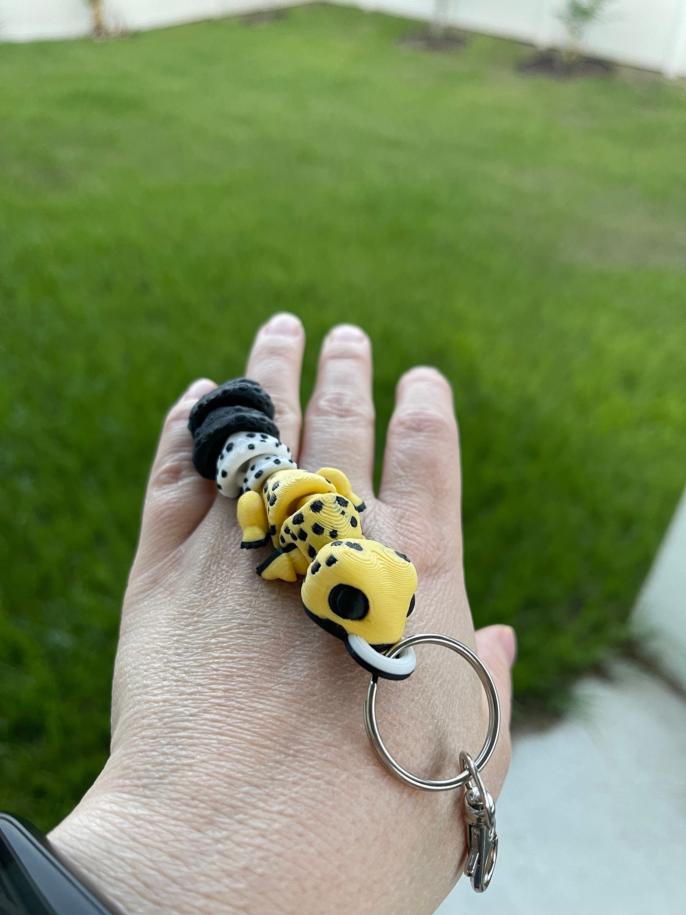 Cute Leopard Gecko 3D Print Keychain - Articulating-Create Fantasy Crafts