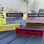 Book Shelf Signs Customizable Fun 3D Printed Library Signs-Create Fantasy Crafts