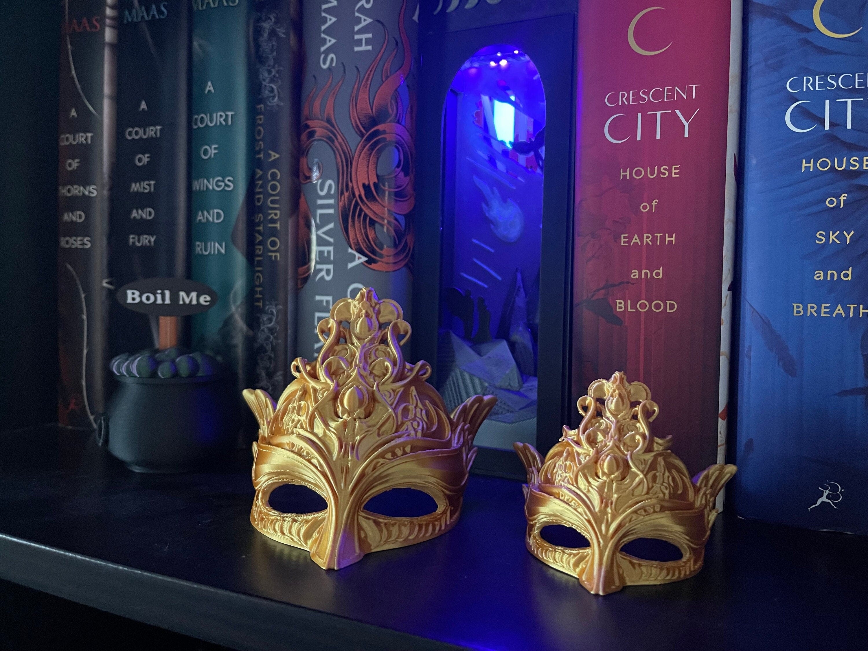 Mask 3D Printed Bookshelf Decor - Choose your own color-Create Fantasy Crafts