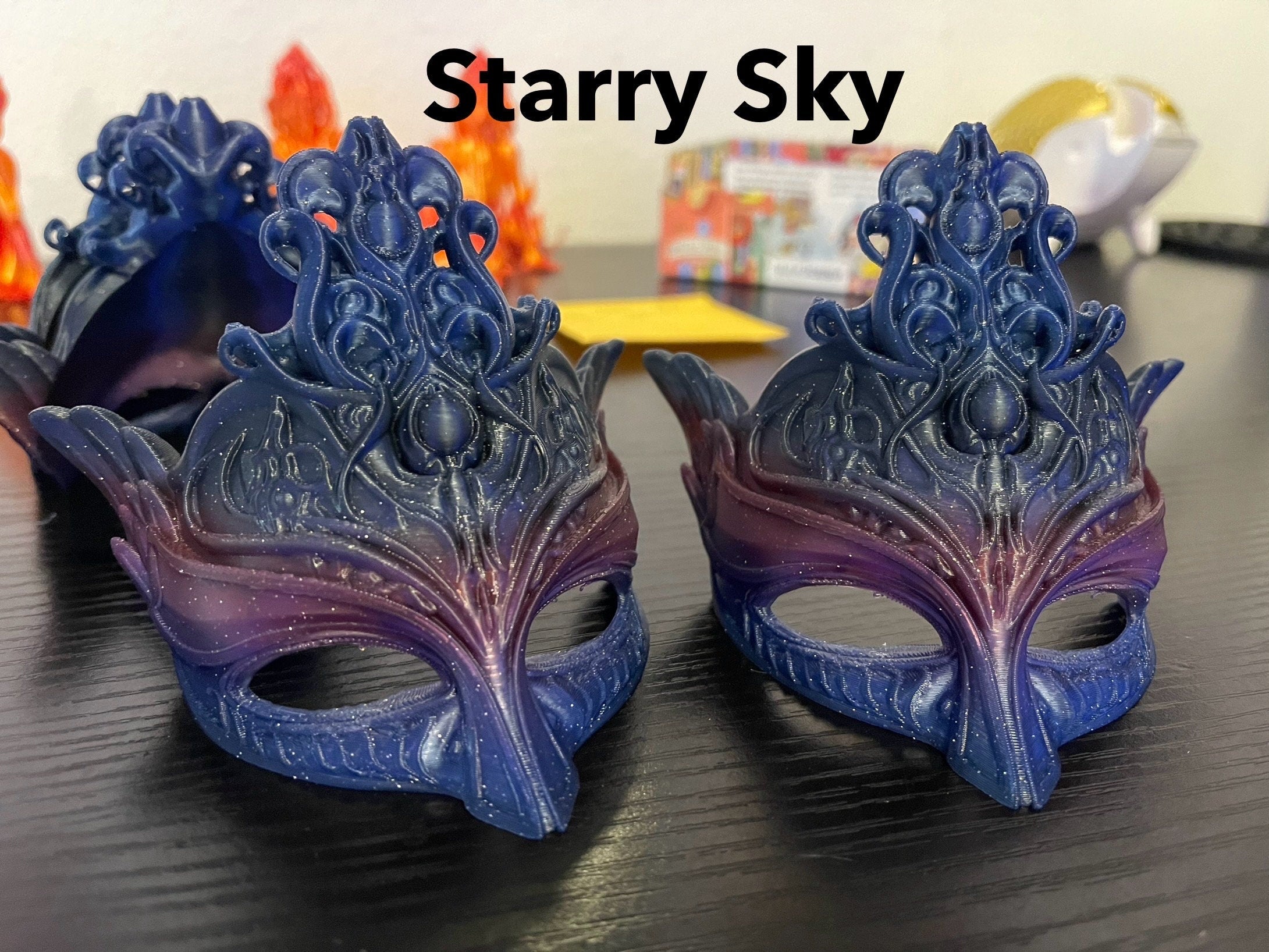 Mask 3D Printed Bookshelf Decor - Choose your own color-Create Fantasy Crafts