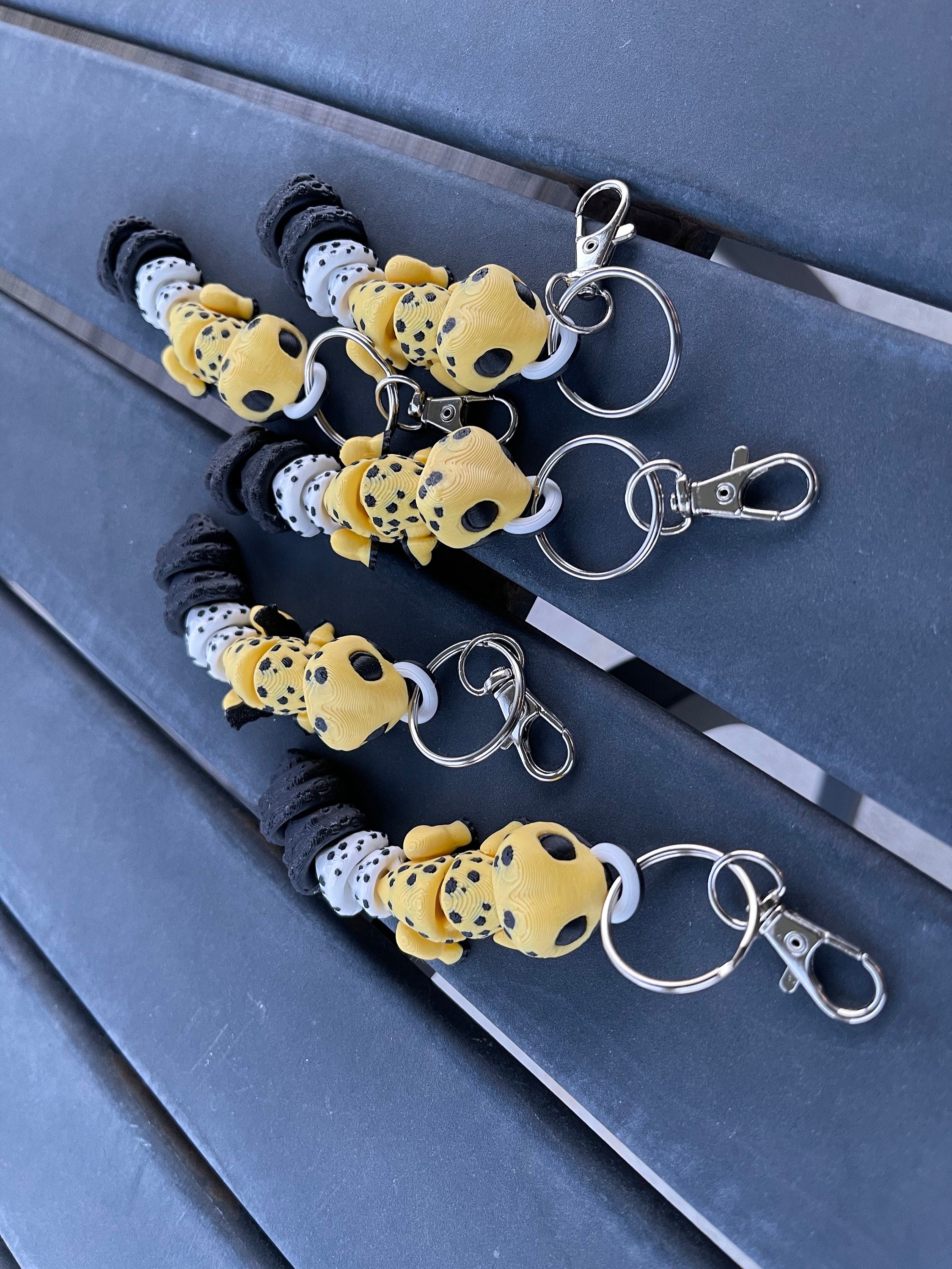 Cute Leopard Gecko 3D Print Keychain - Articulating-Create Fantasy Crafts