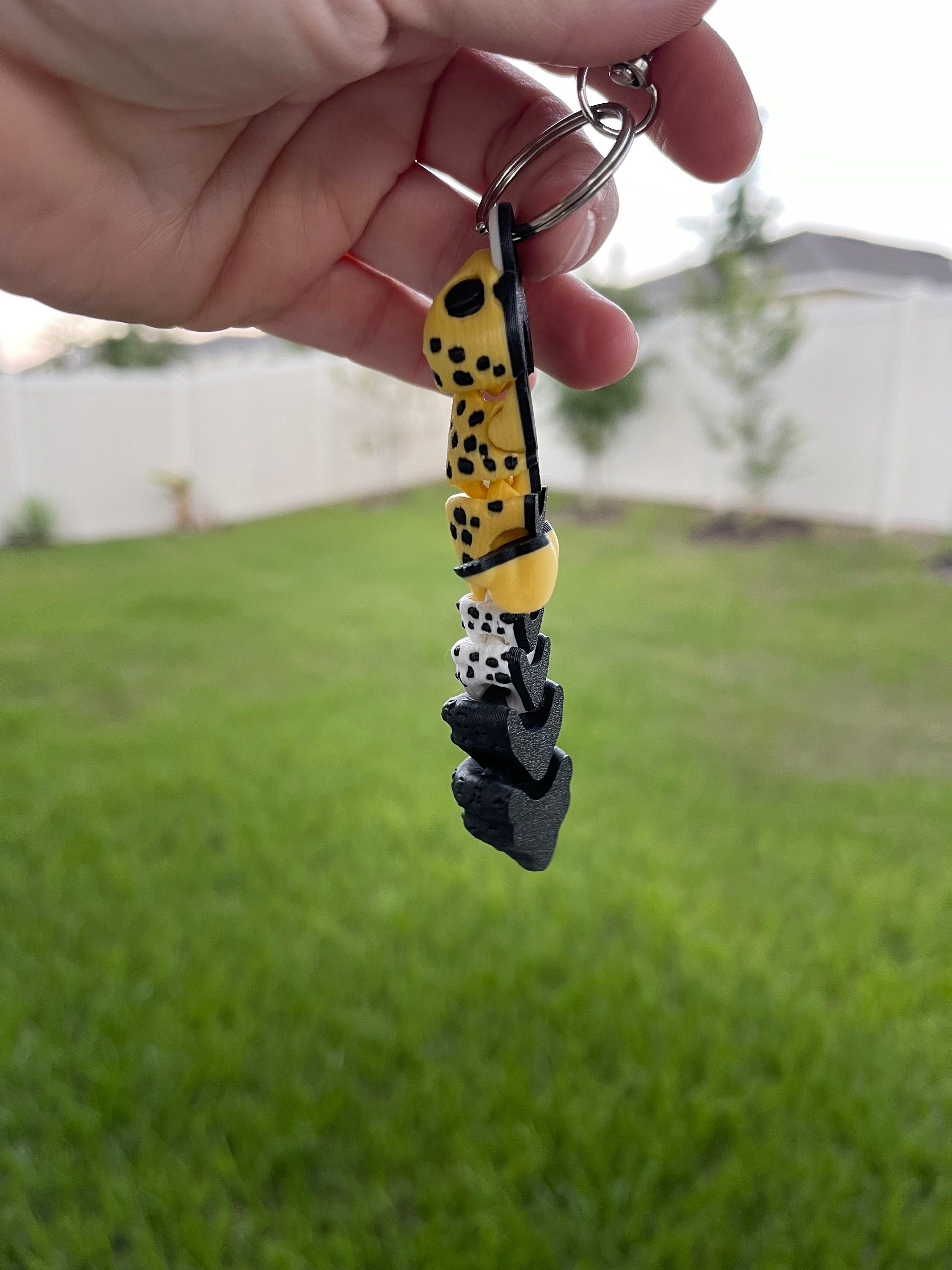 Cute Leopard Gecko 3D Print Keychain - Articulating-Create Fantasy Crafts