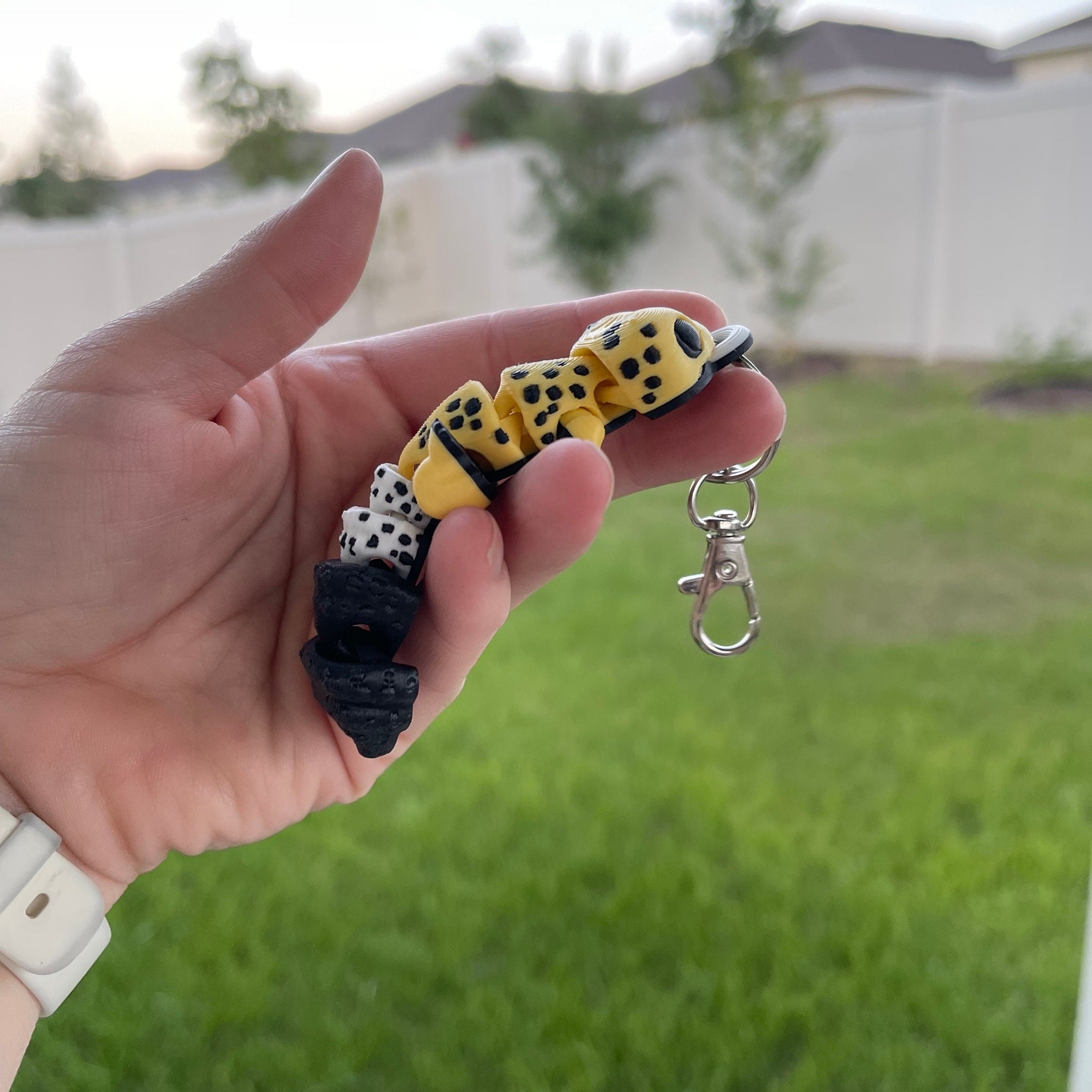 Cute Leopard Gecko 3D Print Keychain - Articulating-Create Fantasy Crafts