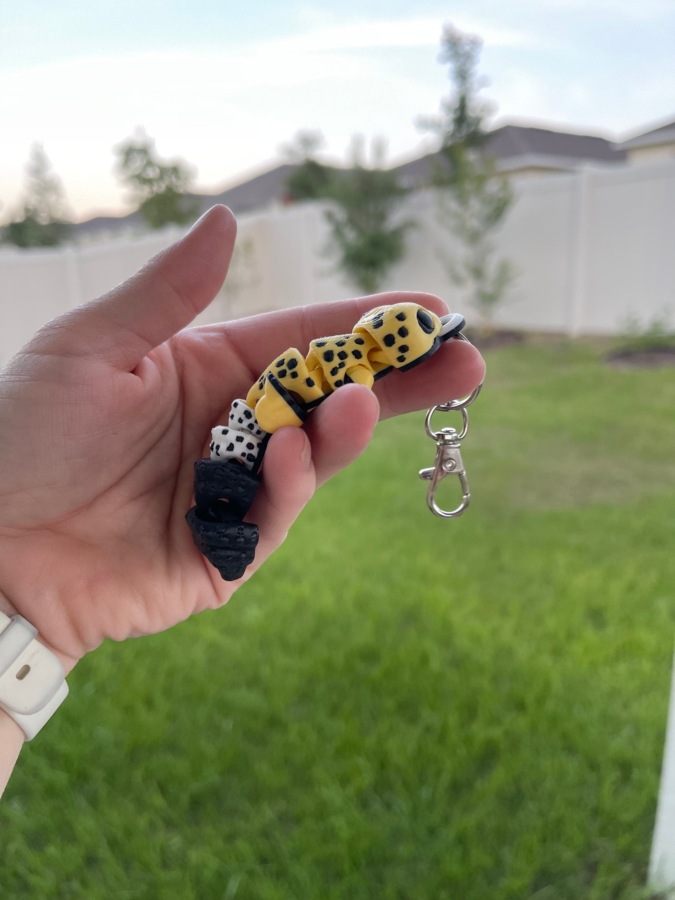 Cute Leopard Gecko 3D Print Keychain - Articulating-Create Fantasy Crafts