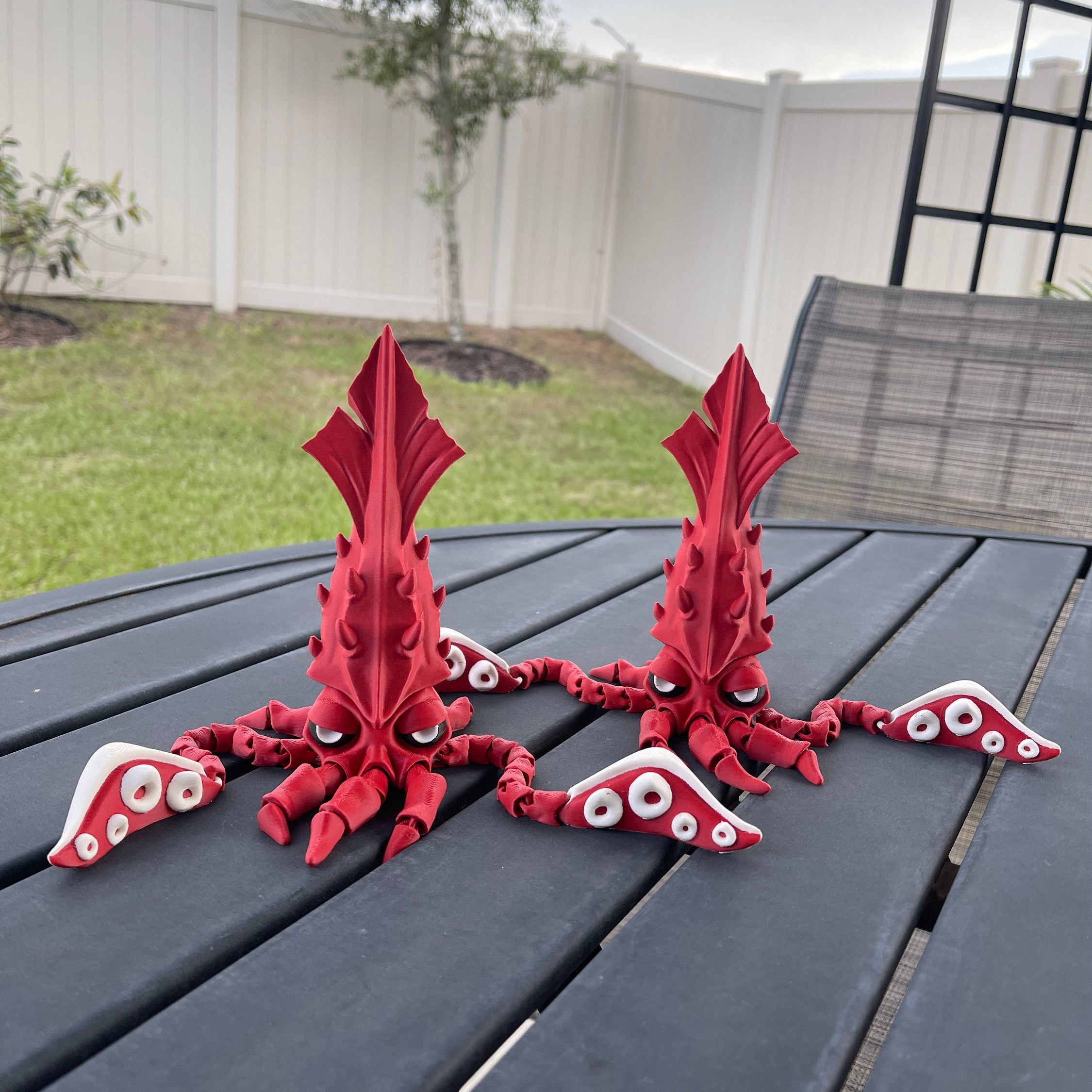 Giant Squid Articulated 3D Printed Desk Horror Goth Decor Fidget Creepy Cute Cryptid-Create Fantasy Crafts