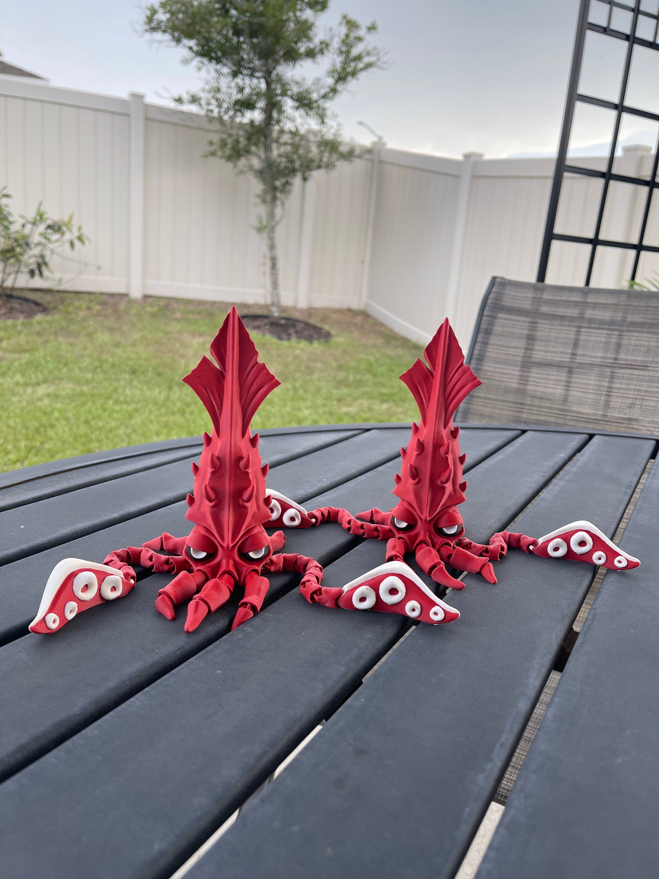 Giant Squid Articulated 3D Printed Desk Horror Goth Decor Fidget Creepy Cute Cryptid-Create Fantasy Crafts