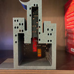 Cityscape with Crescent Moon Bookend or Nook - Bookshelf Decor Bookish Merch-Create Fantasy Crafts