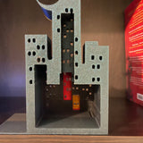 Cityscape with Crescent Moon Bookend or Nook - Bookshelf Decor Bookish Merch-Create Fantasy Crafts