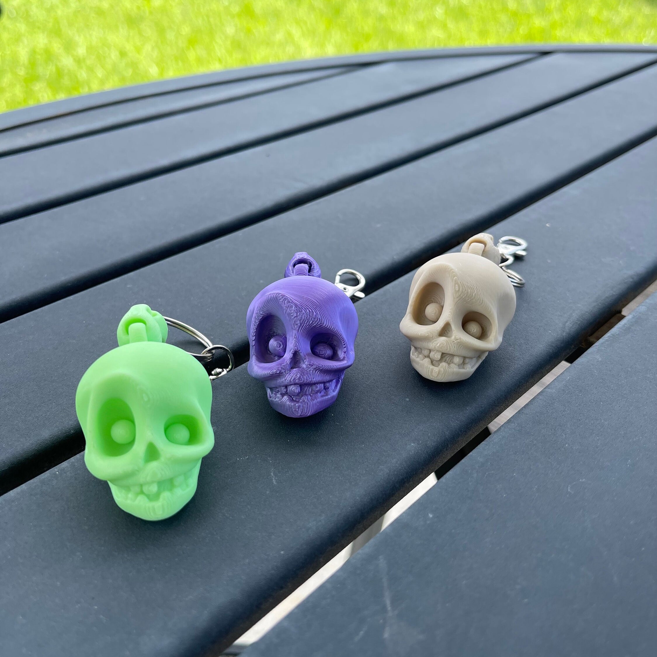 Skeleton Skull Keychain Articulating 3D Print-Create Fantasy Crafts