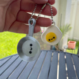 Cute Egg and Pan Keychain Set - 3d Print Best Friends-Create Fantasy Crafts