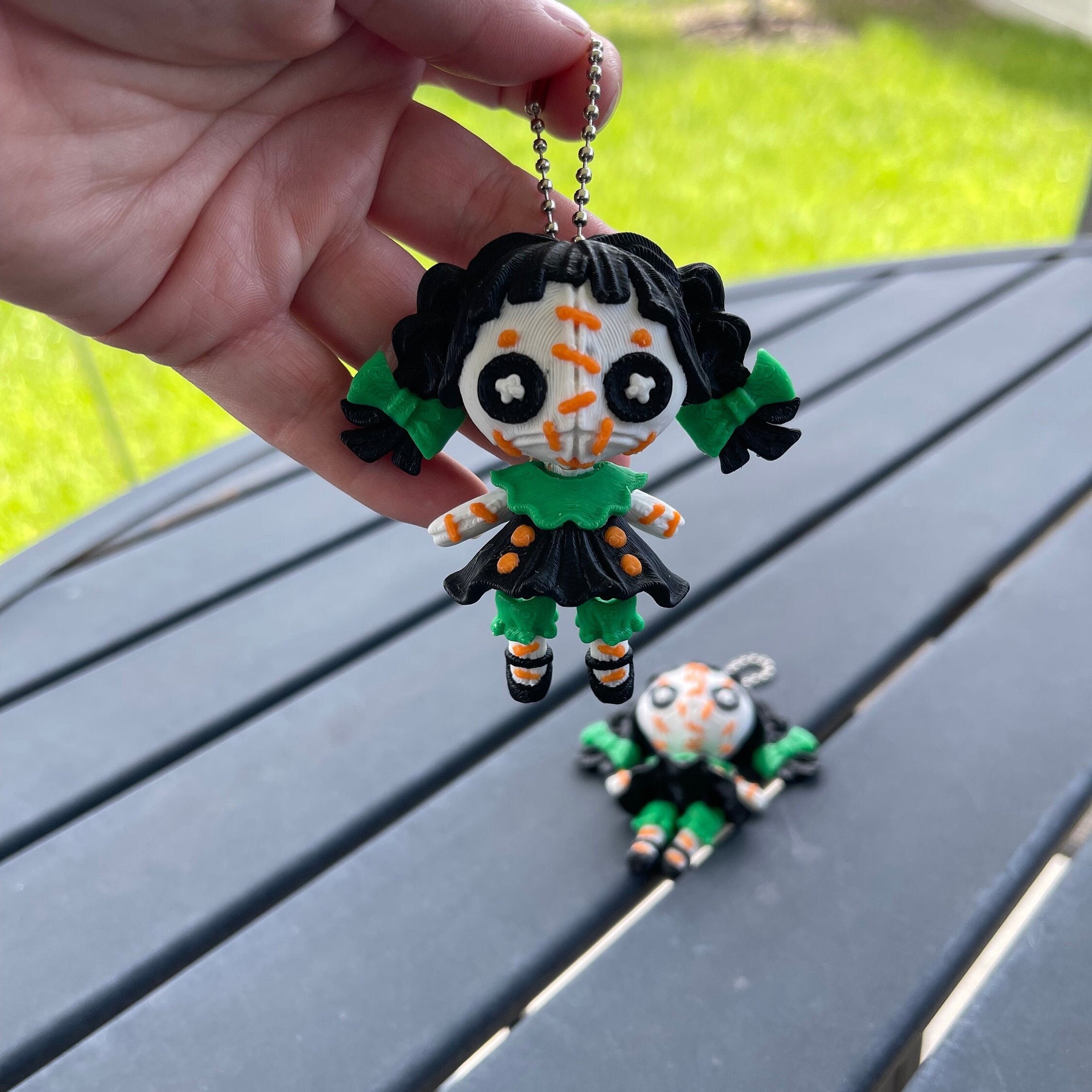 Creepy Doll Articulating Keychain 3D Printed Voodoo Doll Horror Goth Fidget Creepy Cute-Create Fantasy Crafts