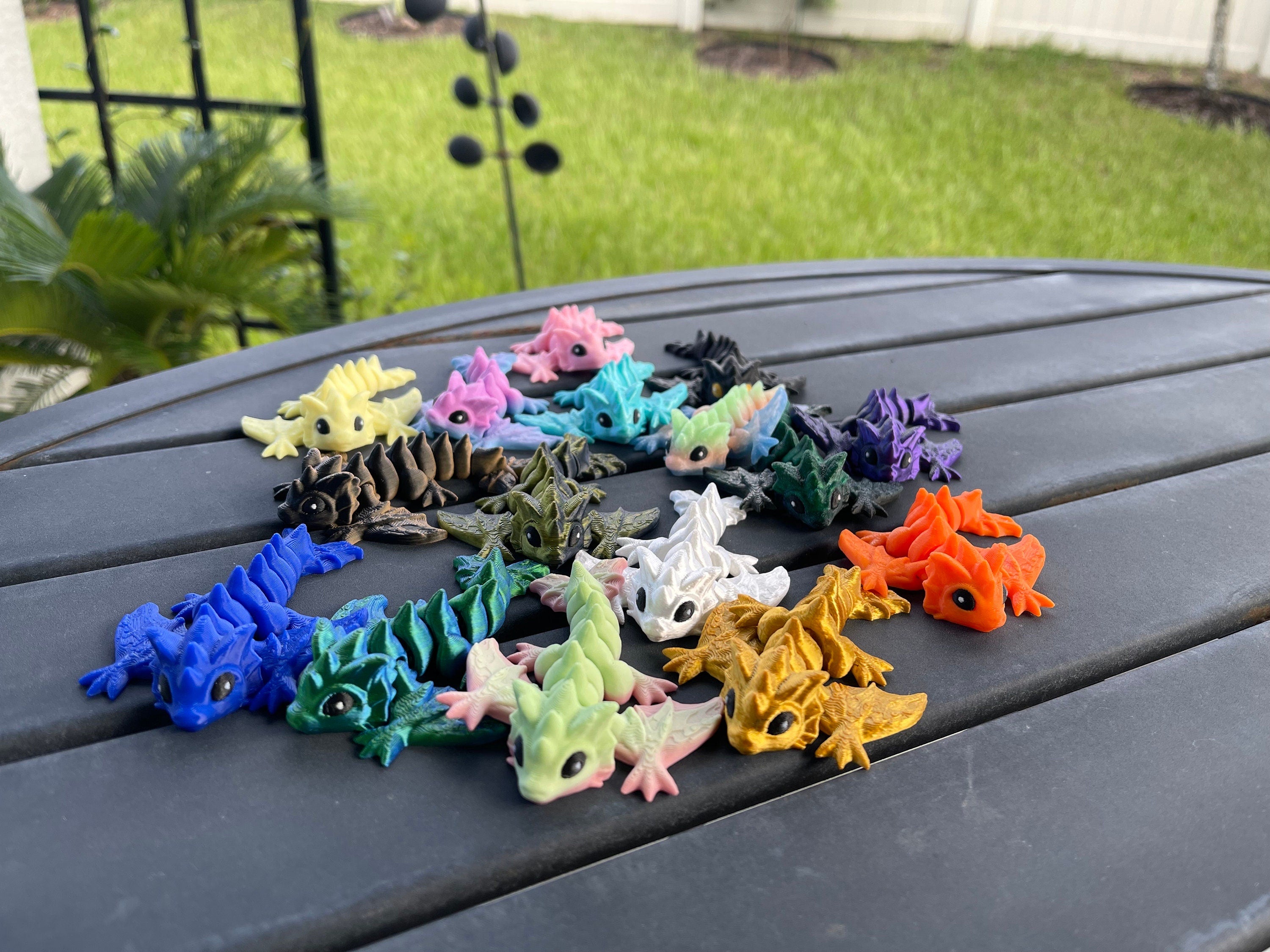 3D Print Mini Articulating Dragon Customizable You Choose Color-Create Fantasy Crafts