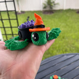 Witch Turtle 3D Printed Articulating Customizable Choose Color-Create Fantasy Crafts