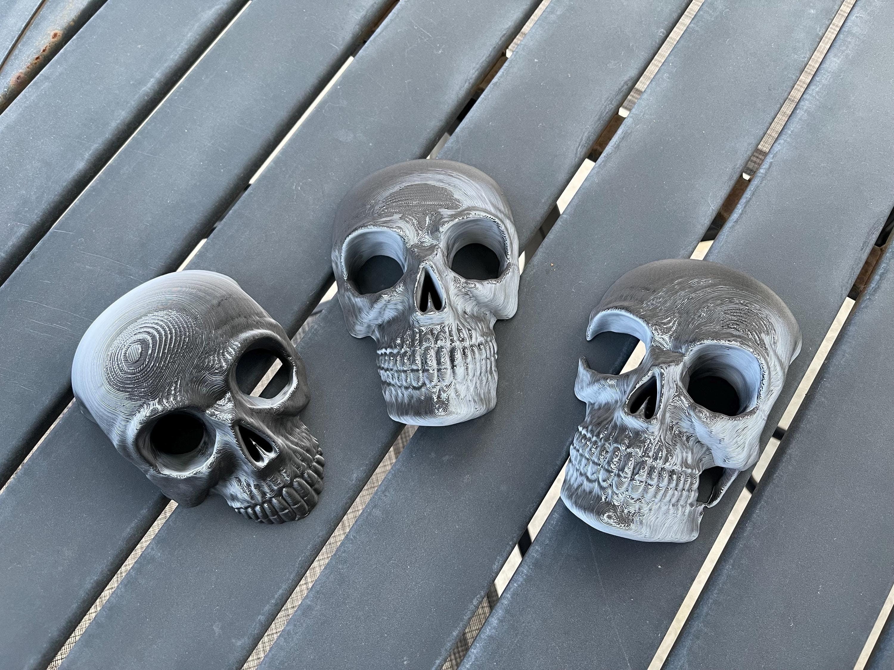 Wall Mount Skulls Set of Three 3D Print Home Decor Goth Horror Customizable Choose Color-Create Fantasy Crafts