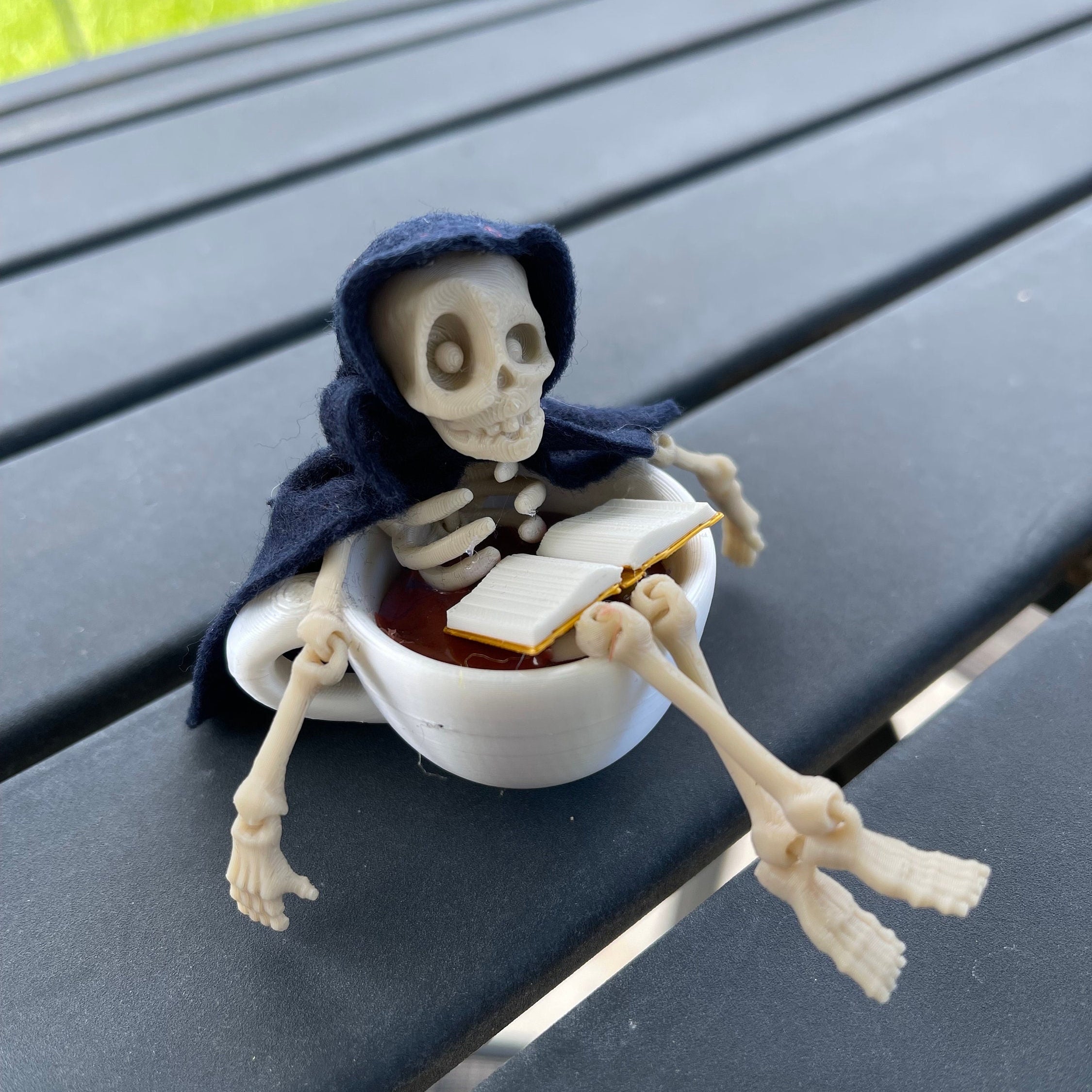 Reaper in a Cup- 3D Printed and Crafted Bookshelf Decor Bookish Merch-Create Fantasy Crafts