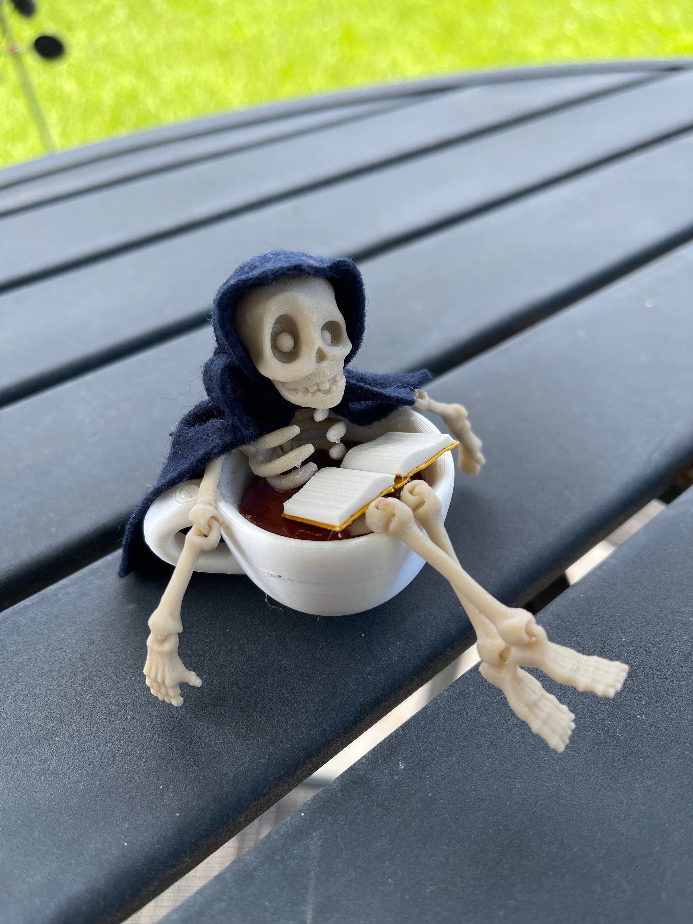 Reaper in a Cup- 3D Printed and Crafted Bookshelf Decor Bookish Merch-Create Fantasy Crafts