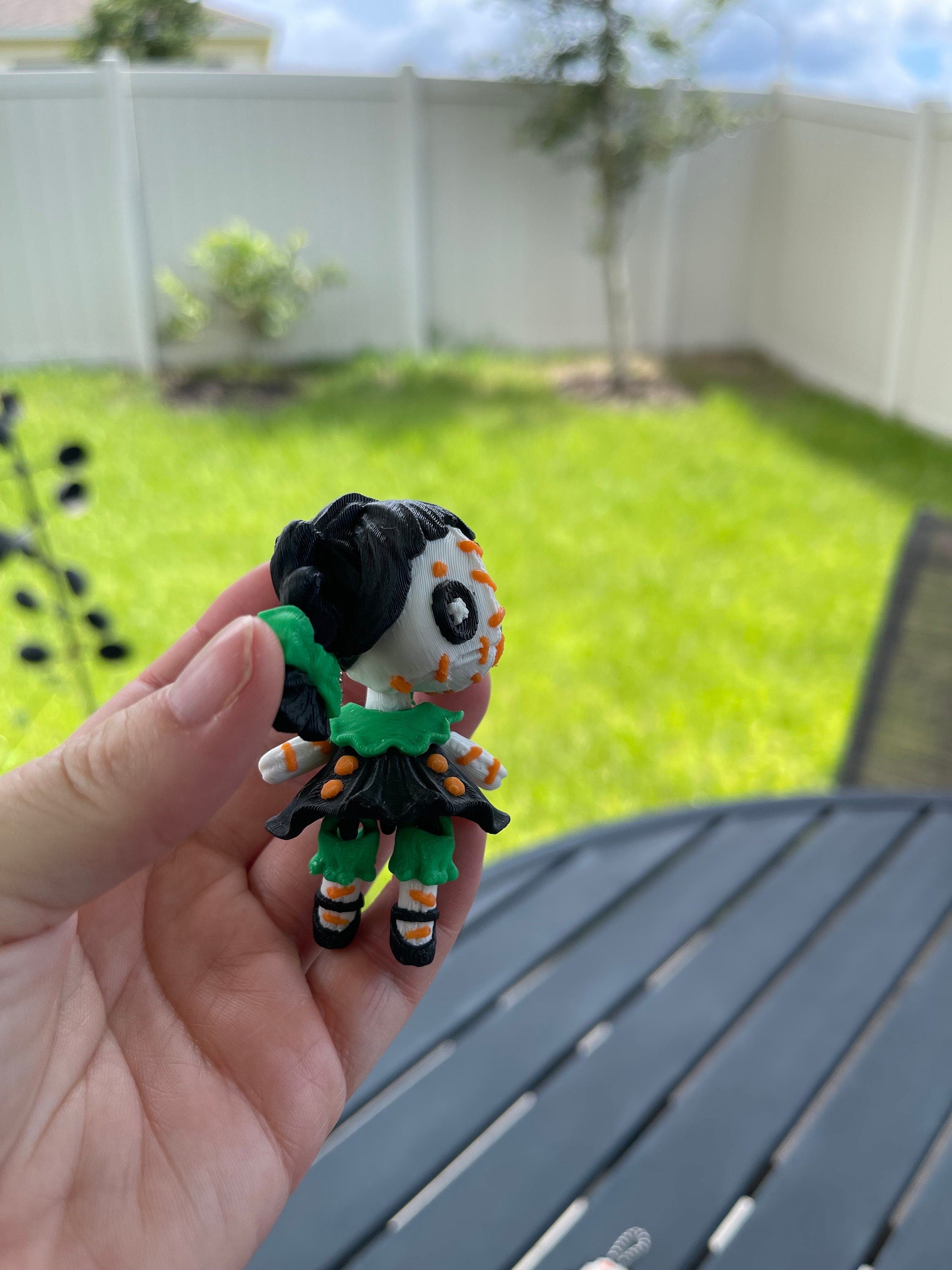 Creepy Doll Articulating Keychain 3D Printed Voodoo Doll Horror Goth Fidget Creepy Cute-Create Fantasy Crafts