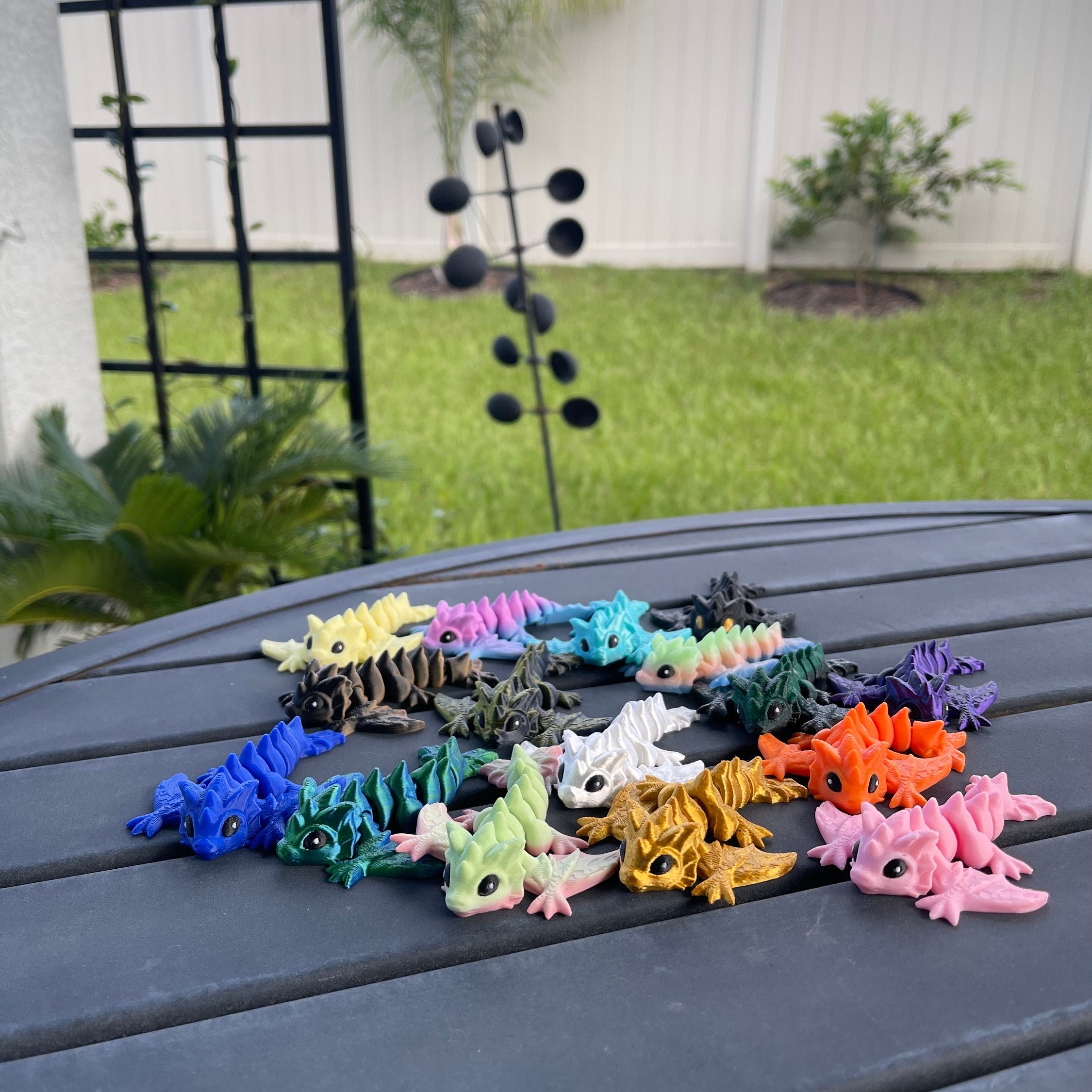 3D Print Mini Articulating Dragon Customizable You Choose Color-Create Fantasy Crafts