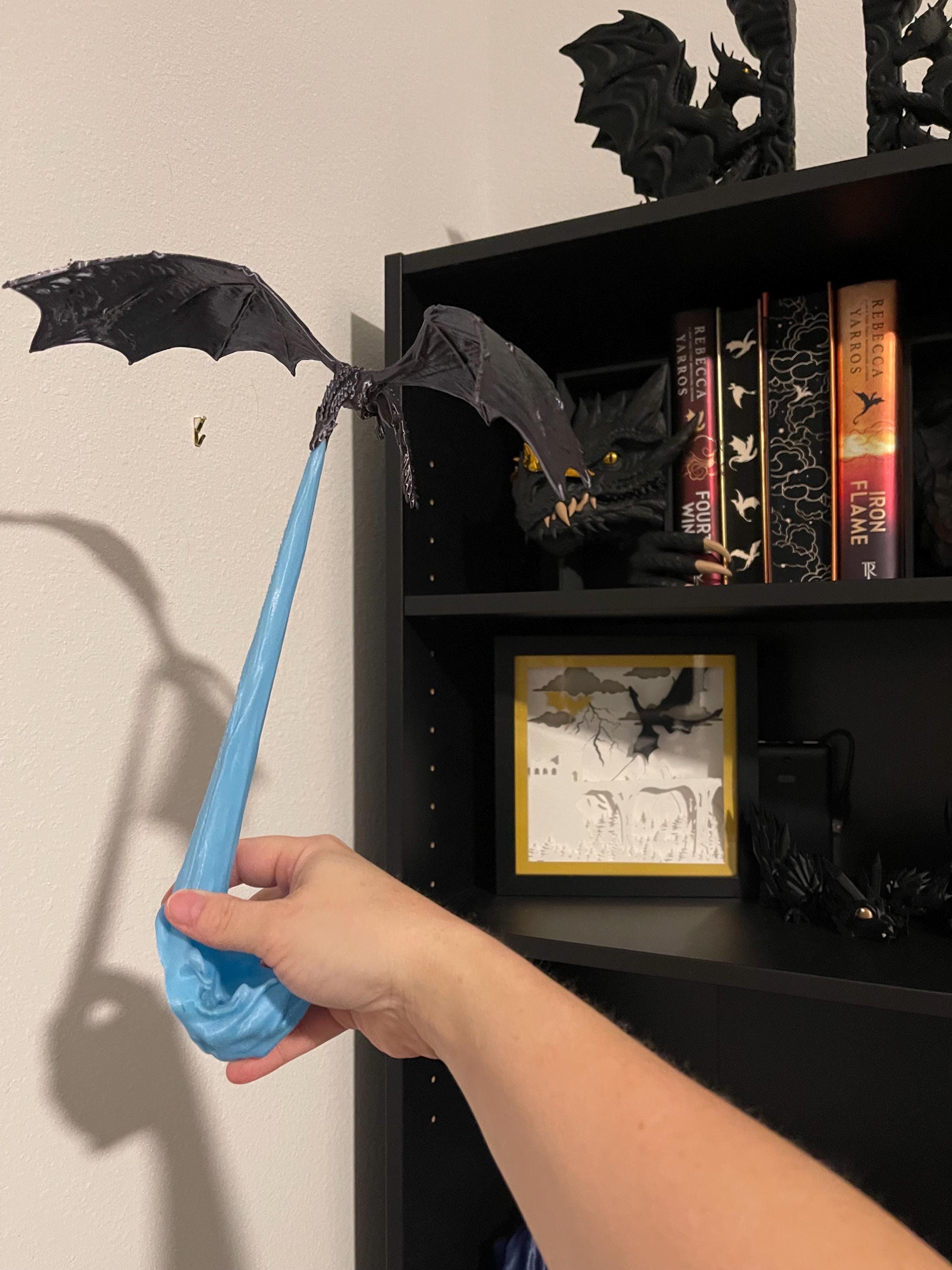 Fire Breathing Dragon Wyvern Book Nook - Glow in Dark Flame-Create Fantasy Crafts