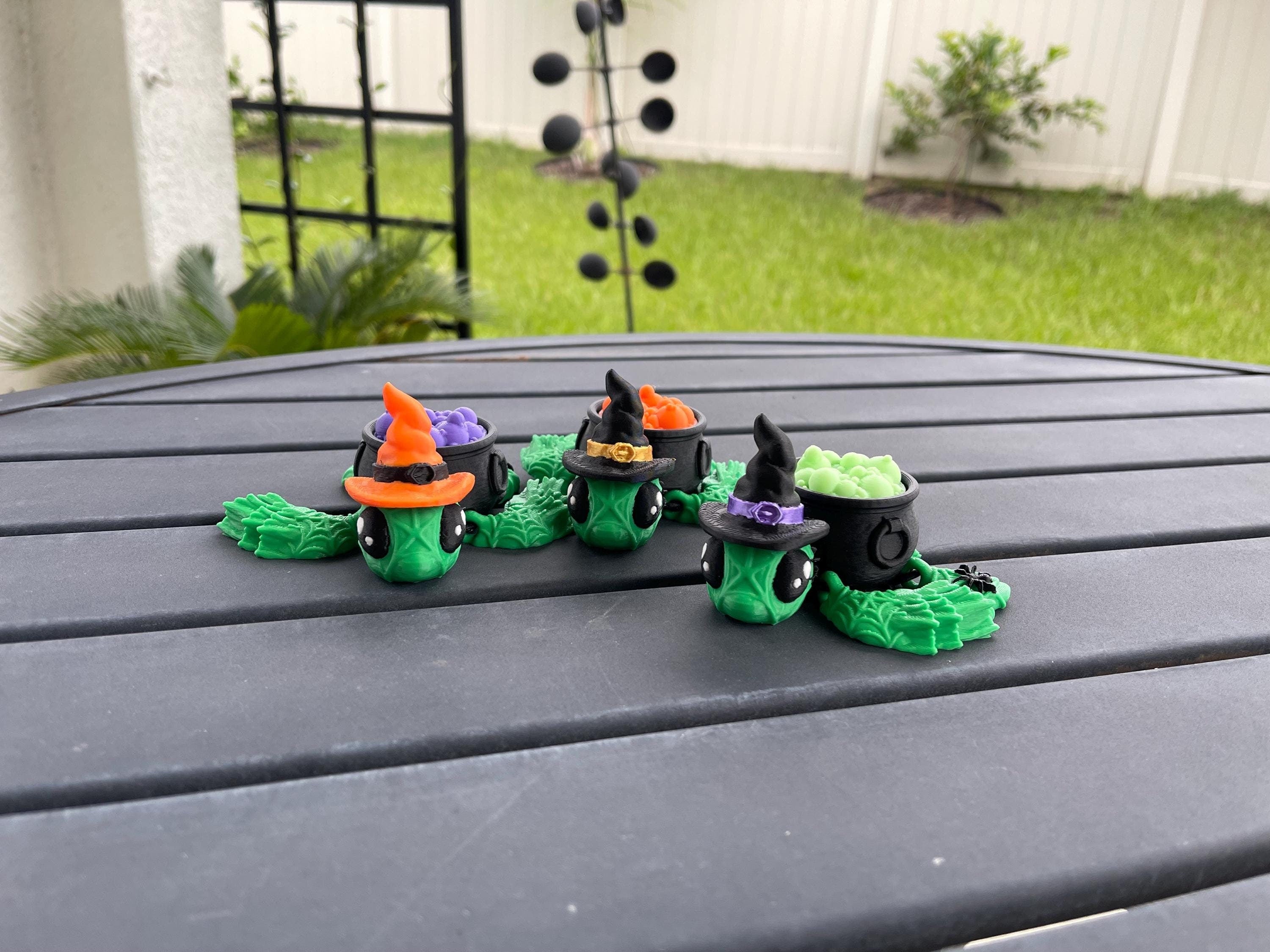 Witch Turtle 3D Printed Articulating Customizable Choose Color-Create Fantasy Crafts