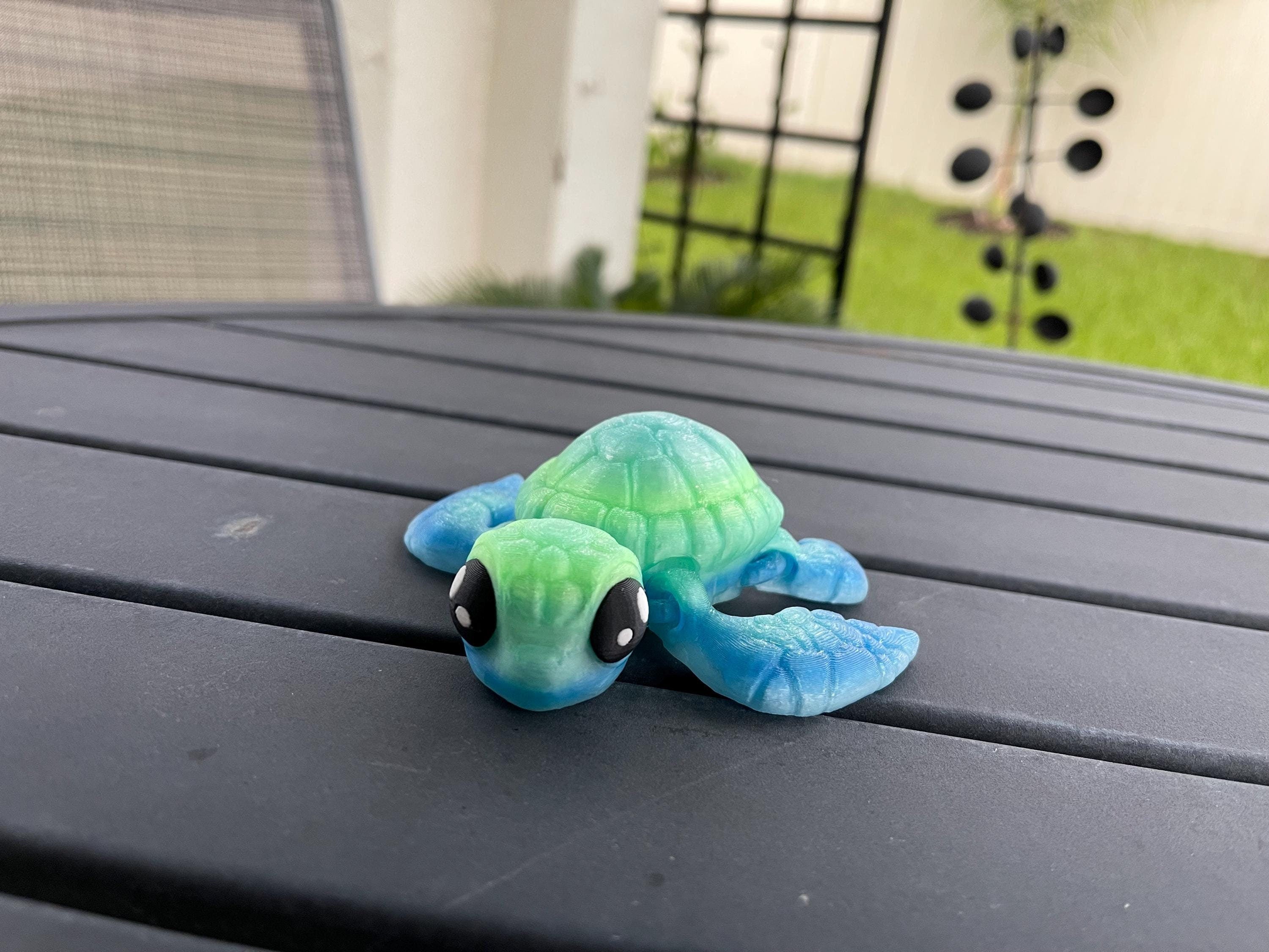 Cute Sea Turtle 3D Printed Articulating Customizable Choose Color-Create Fantasy Crafts