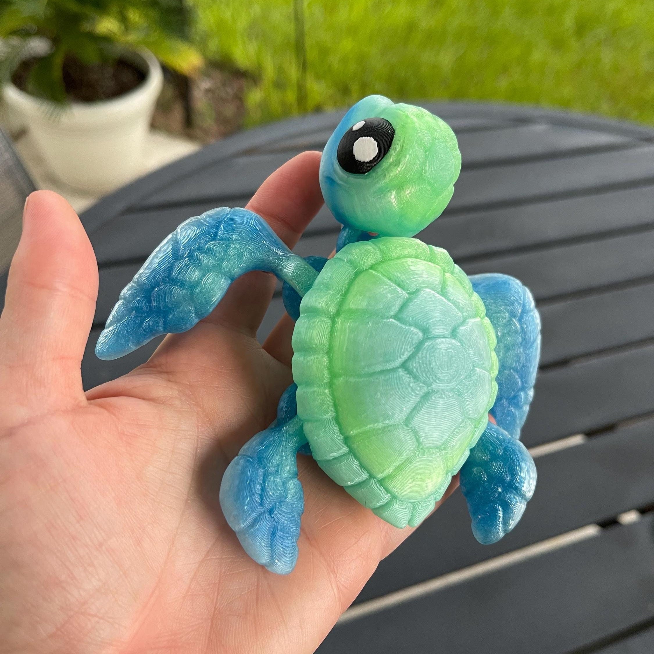 Cute Sea Turtle 3D Printed Articulating Customizable Choose Color-Create Fantasy Crafts