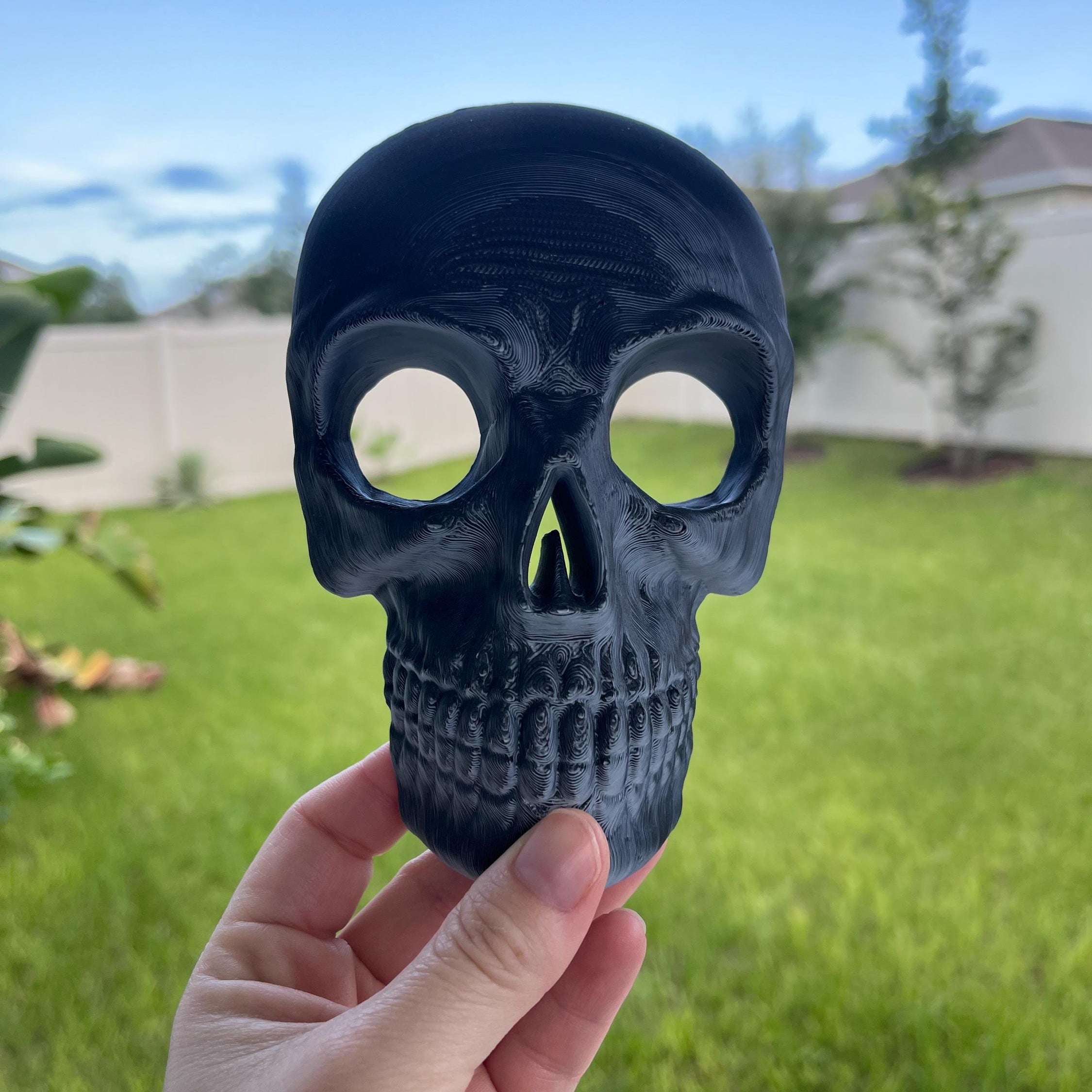 Wall Mount Skulls Set of Three 3D Print Home Decor Goth Horror Customizable Choose Color-Create Fantasy Crafts