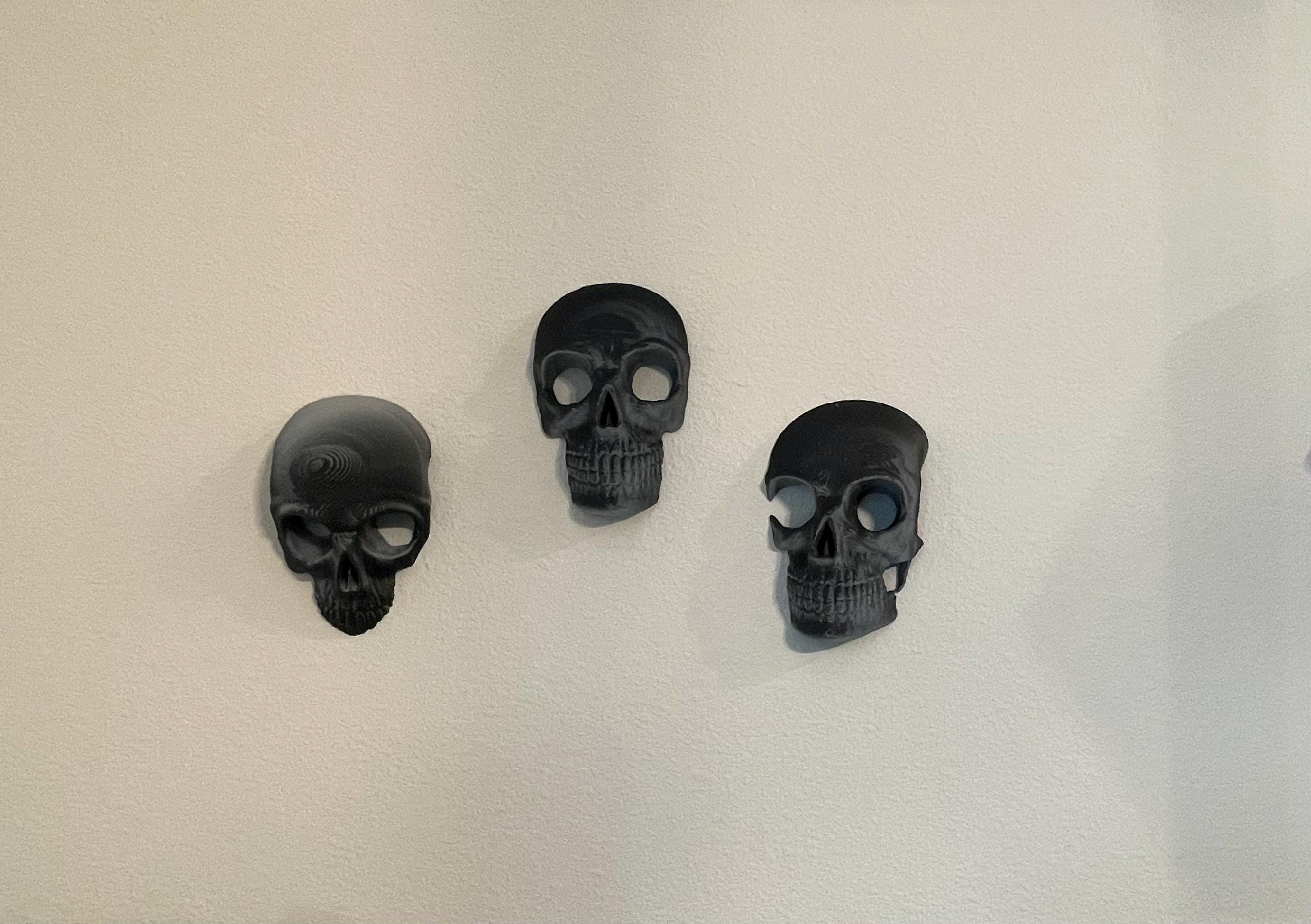 Wall Mount Skulls Set of Three 3D Print Home Decor Goth Horror Customizable Choose Color-Create Fantasy Crafts