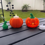 Knitted Pumpkin Tea Light Holder 3D Print Home Decor Customizable Choose Color-Create Fantasy Crafts