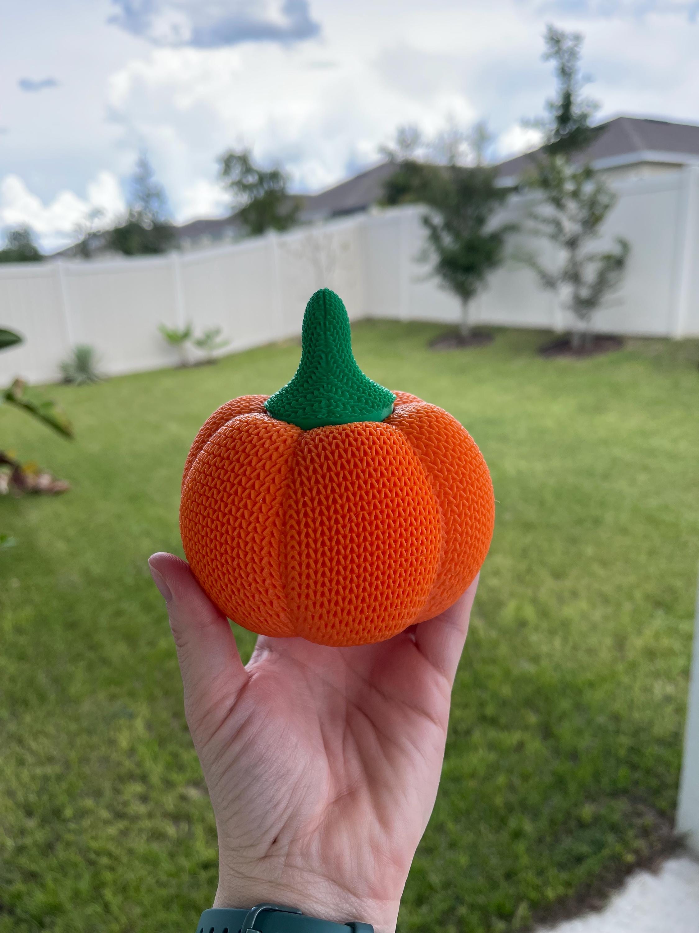 Knitted Pumpkin Tea Light Holder 3D Print Home Decor Customizable Choose Color-Create Fantasy Crafts