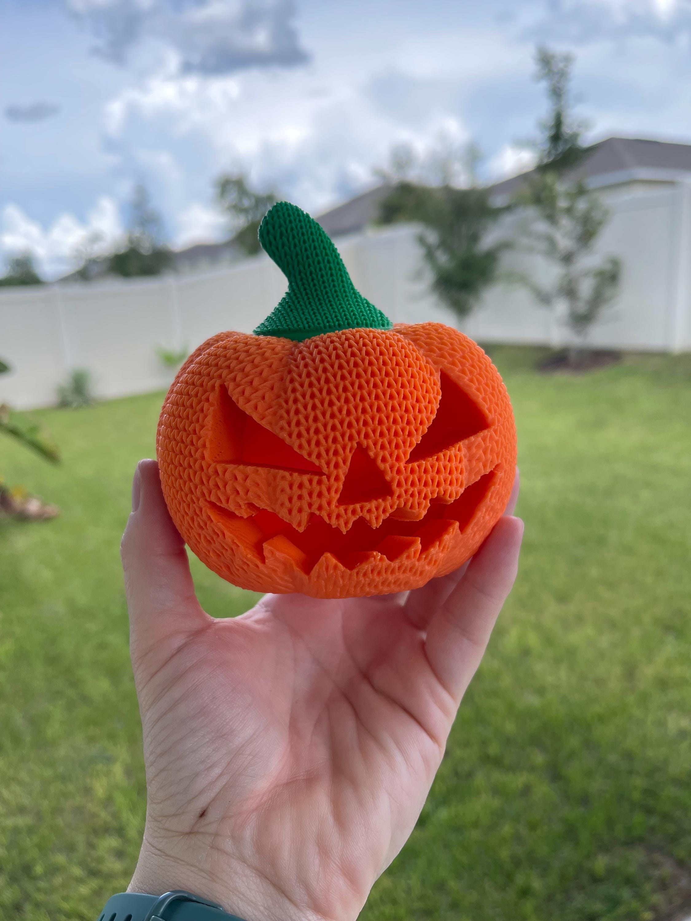 Knitted Pumpkin Tea Light Holder 3D Print Home Decor Customizable Choose Color-Create Fantasy Crafts
