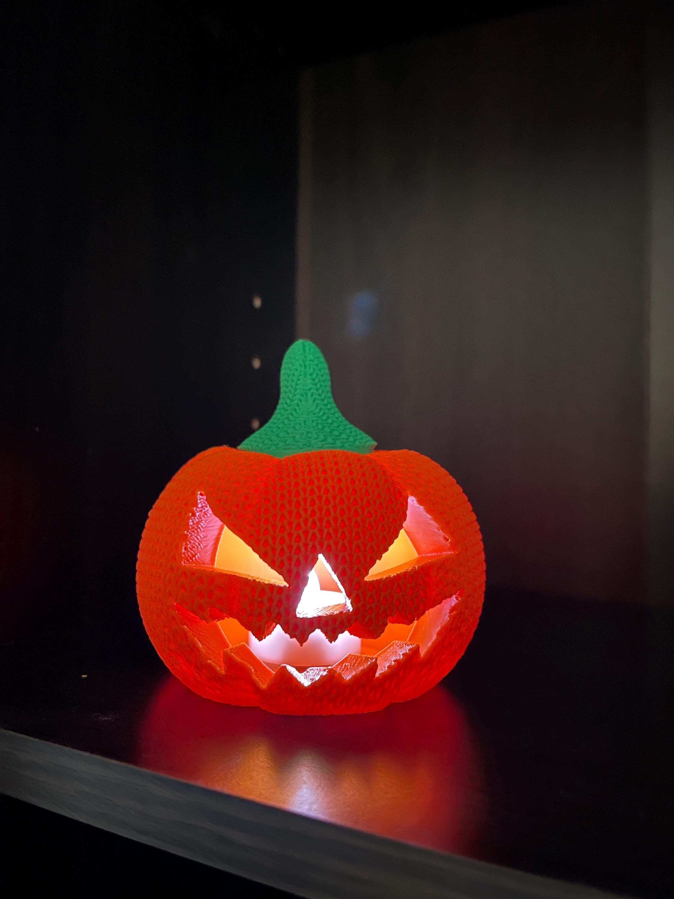 Knitted Pumpkin Tea Light Holder 3D Print Home Decor Customizable Choose Color-Create Fantasy Crafts