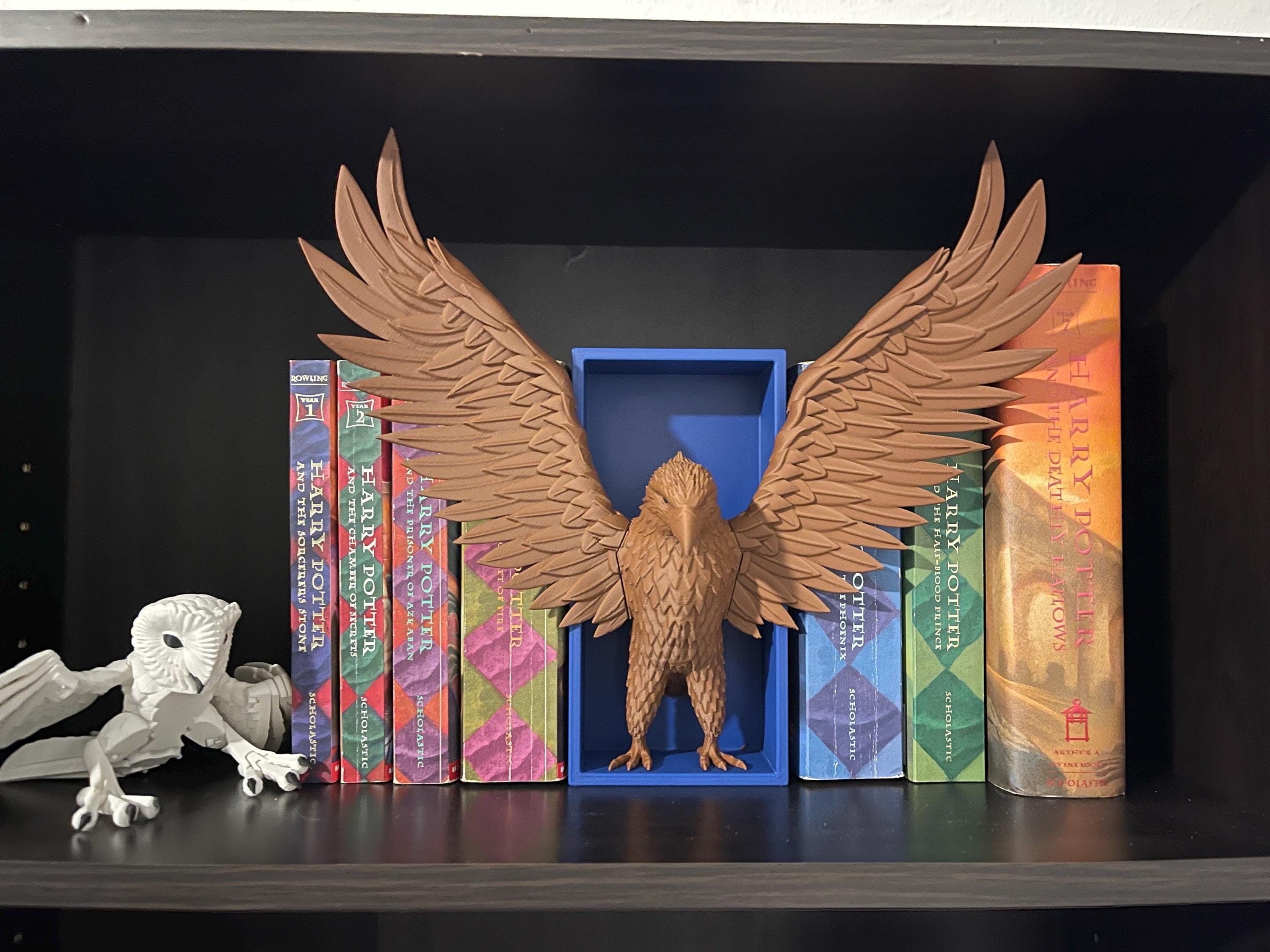 Eagle 3D Printed Book Nook Choose Color Fantasy Book Shelf Decor Book End-Create Fantasy Crafts