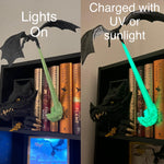 Fire Breathing Dragon Wyvern Book Nook - Glow in Dark Flame-Create Fantasy Crafts