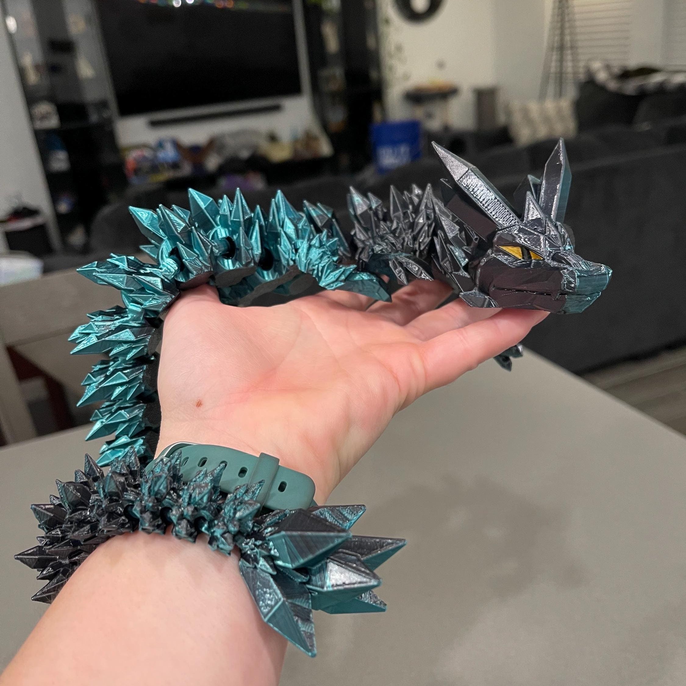 3D Printed Long Articulating Dragon Customizable Choose Color-Create Fantasy Crafts